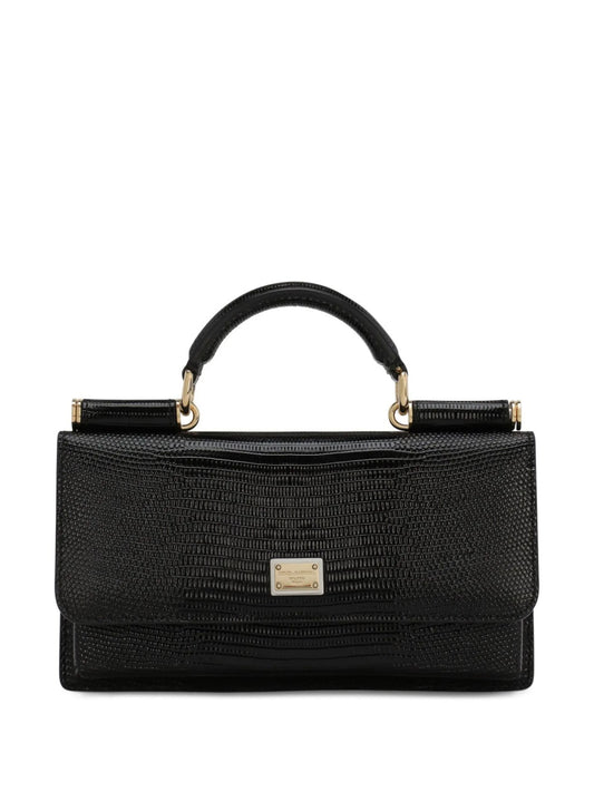 mini Sicily iguana-print leather bag