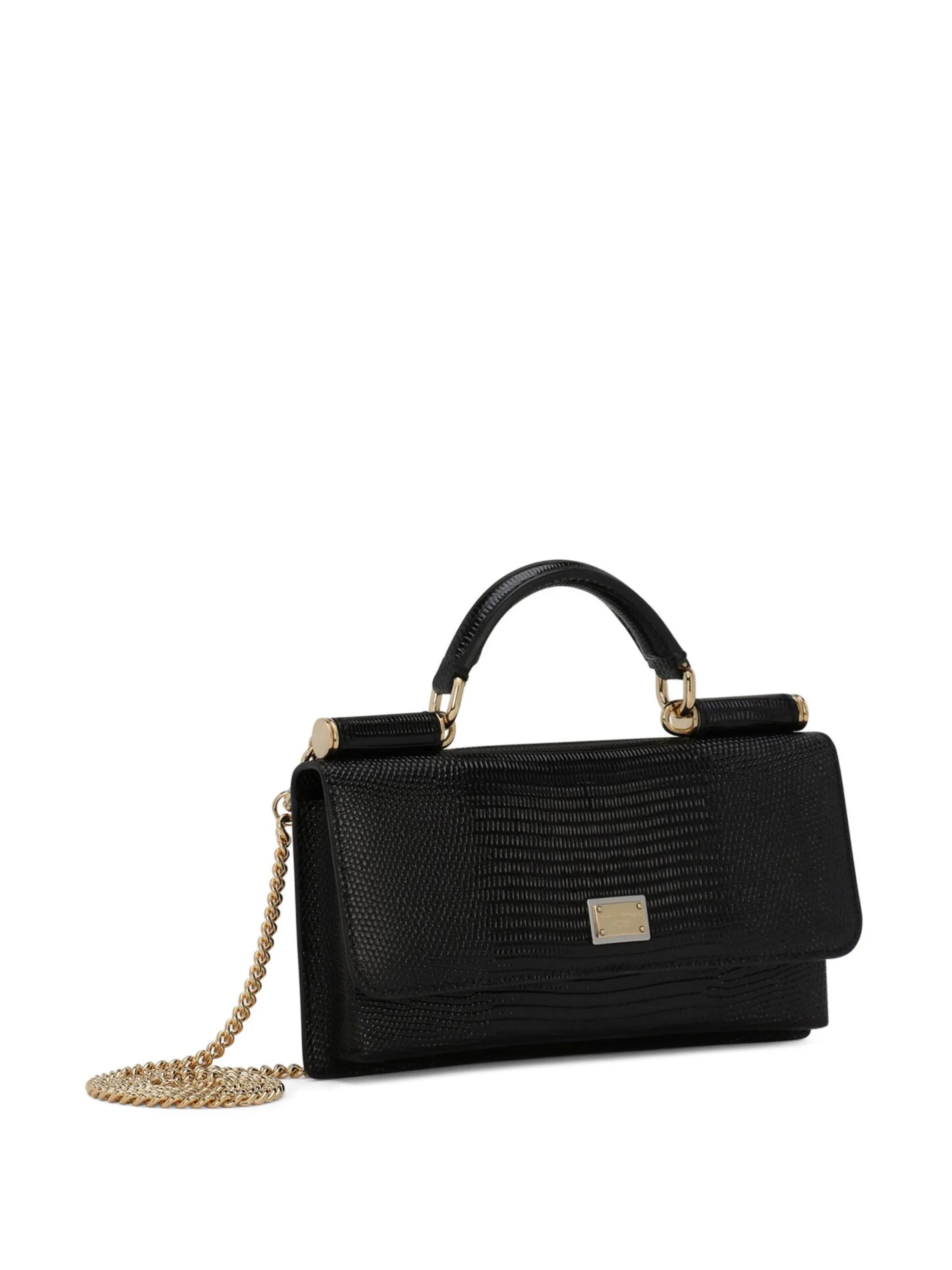 mini Sicily iguana-print leather bag