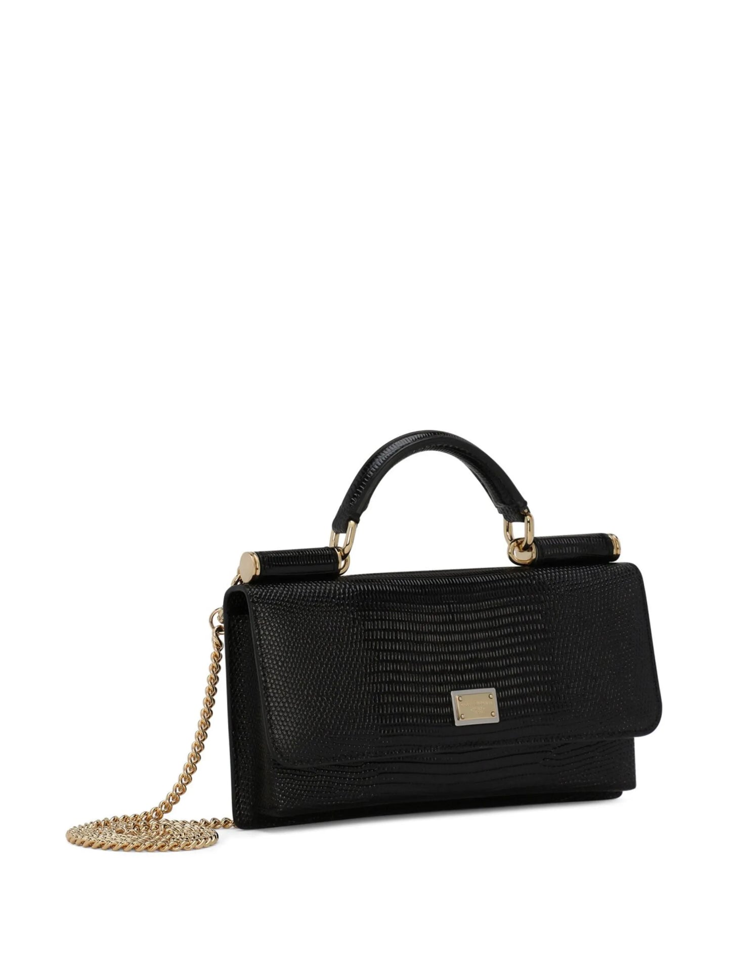 mini Sicily iguana-print leather bag