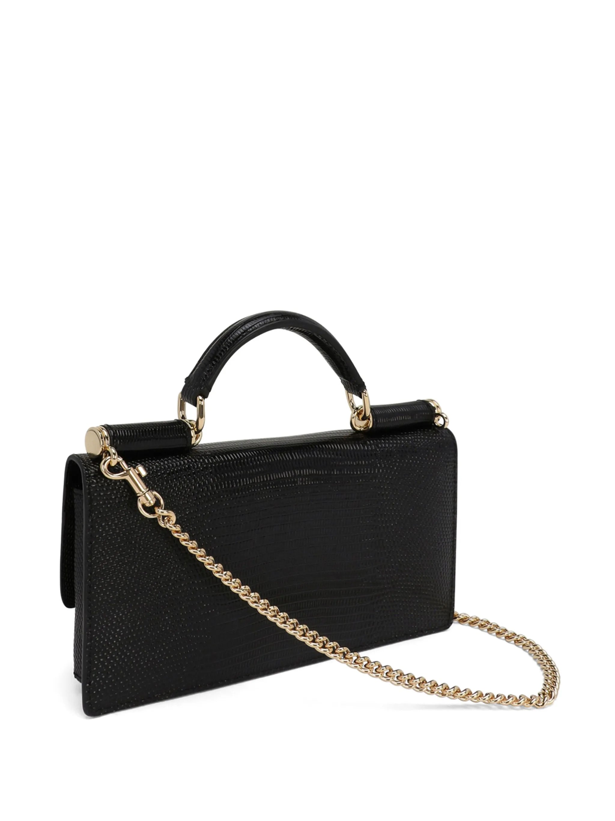 mini Sicily iguana-print leather bag