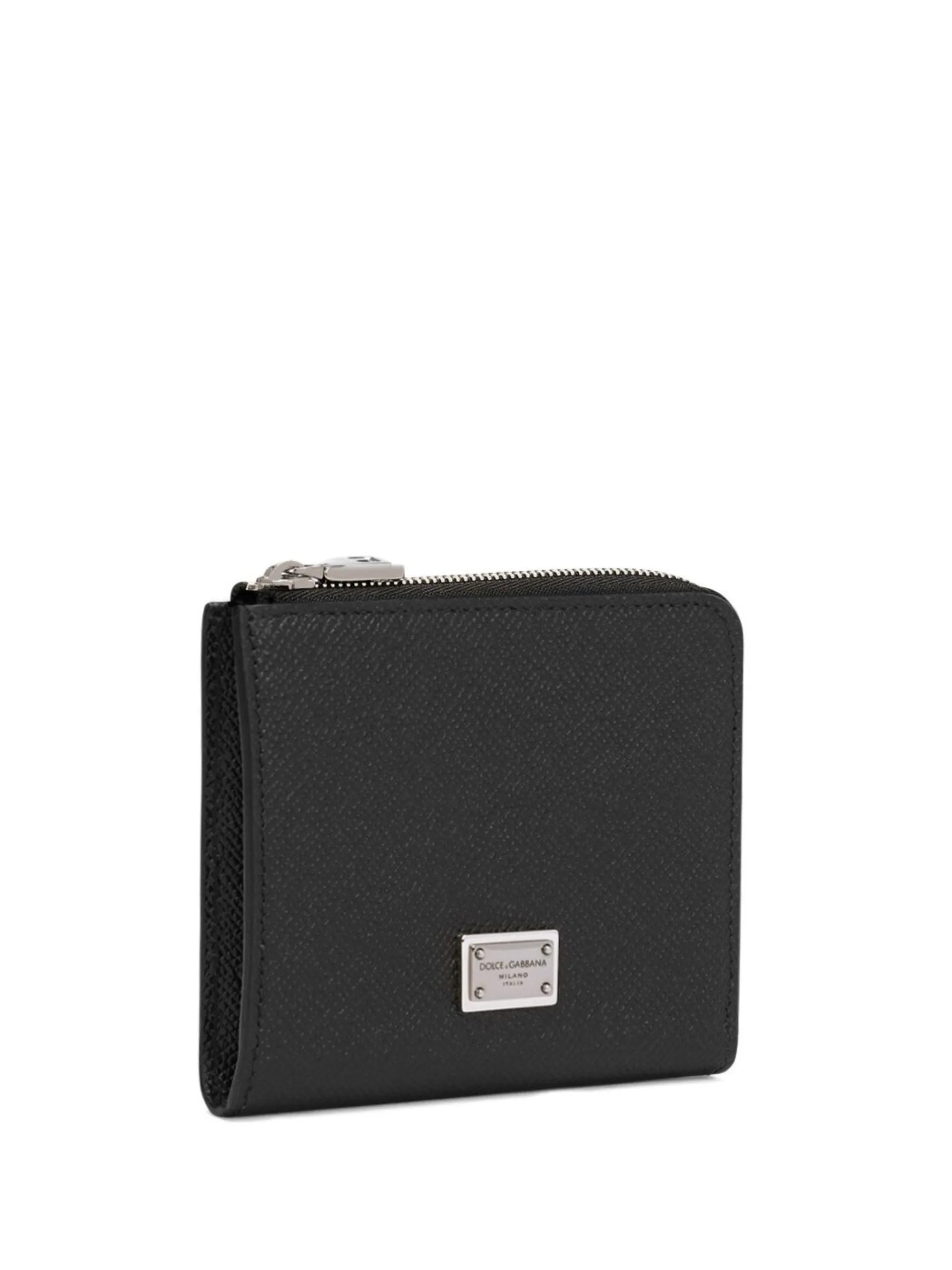 logo-plaque leather wallet