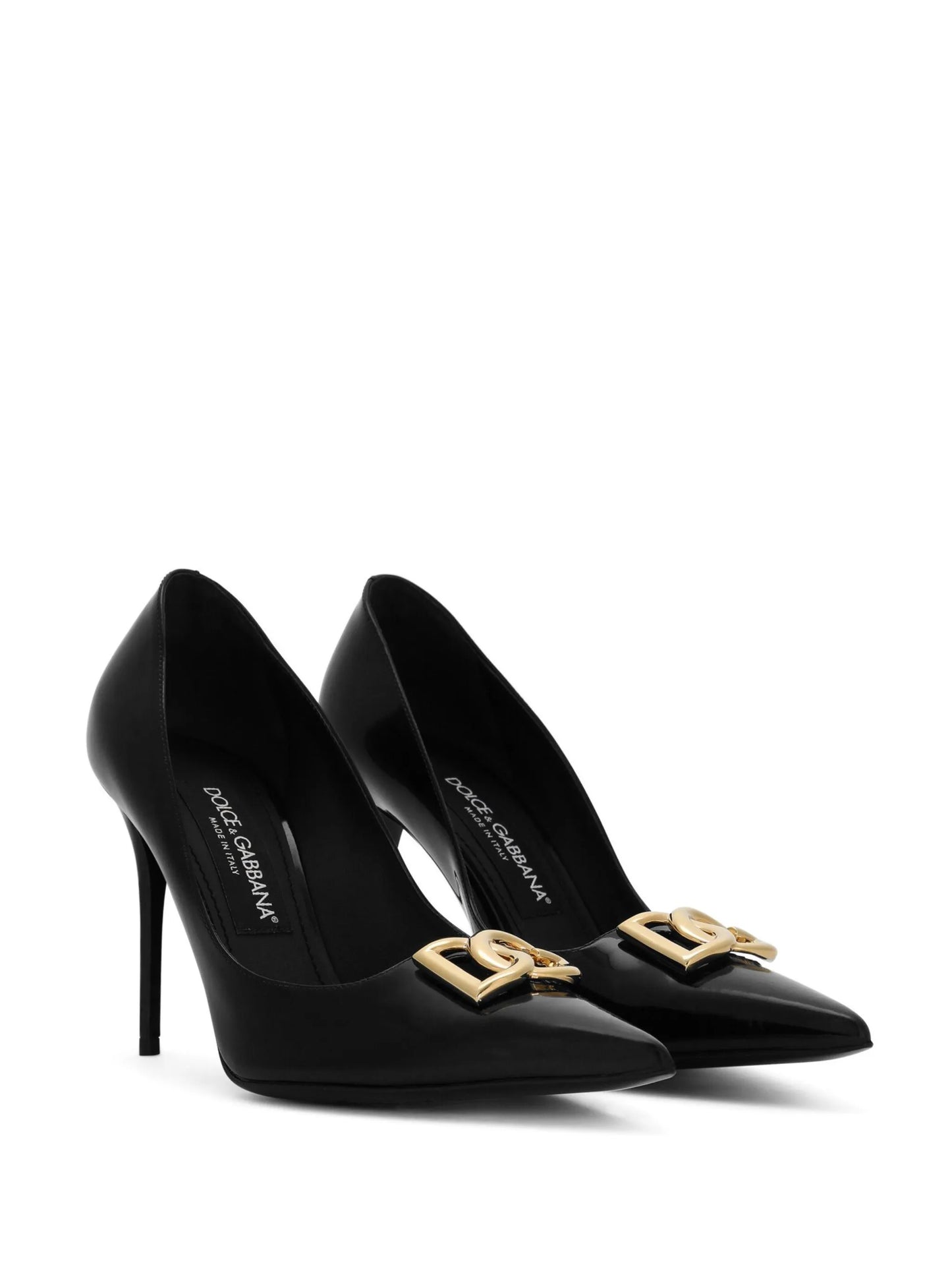 logo-lettering leather pumps