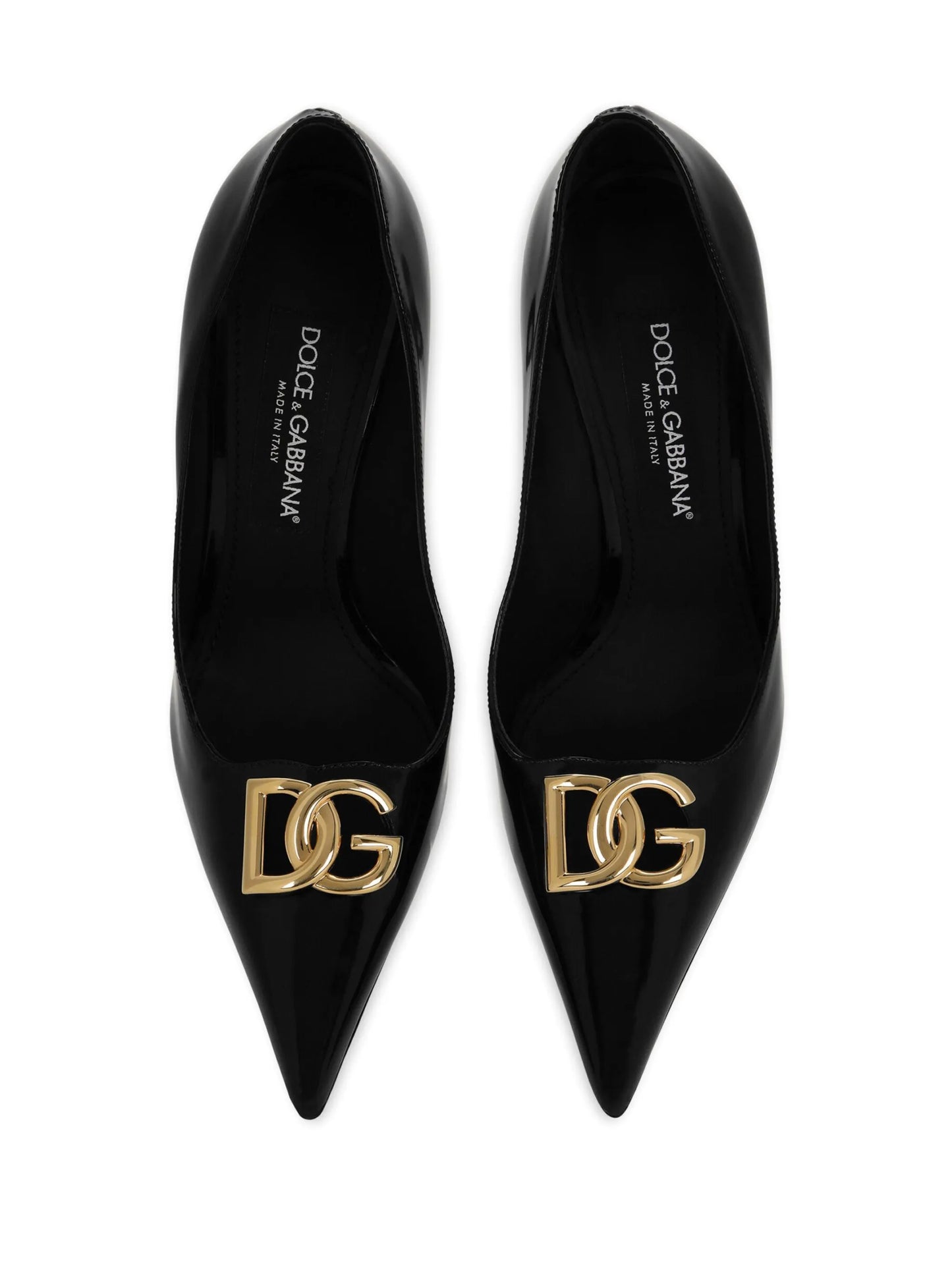 logo-lettering leather pumps