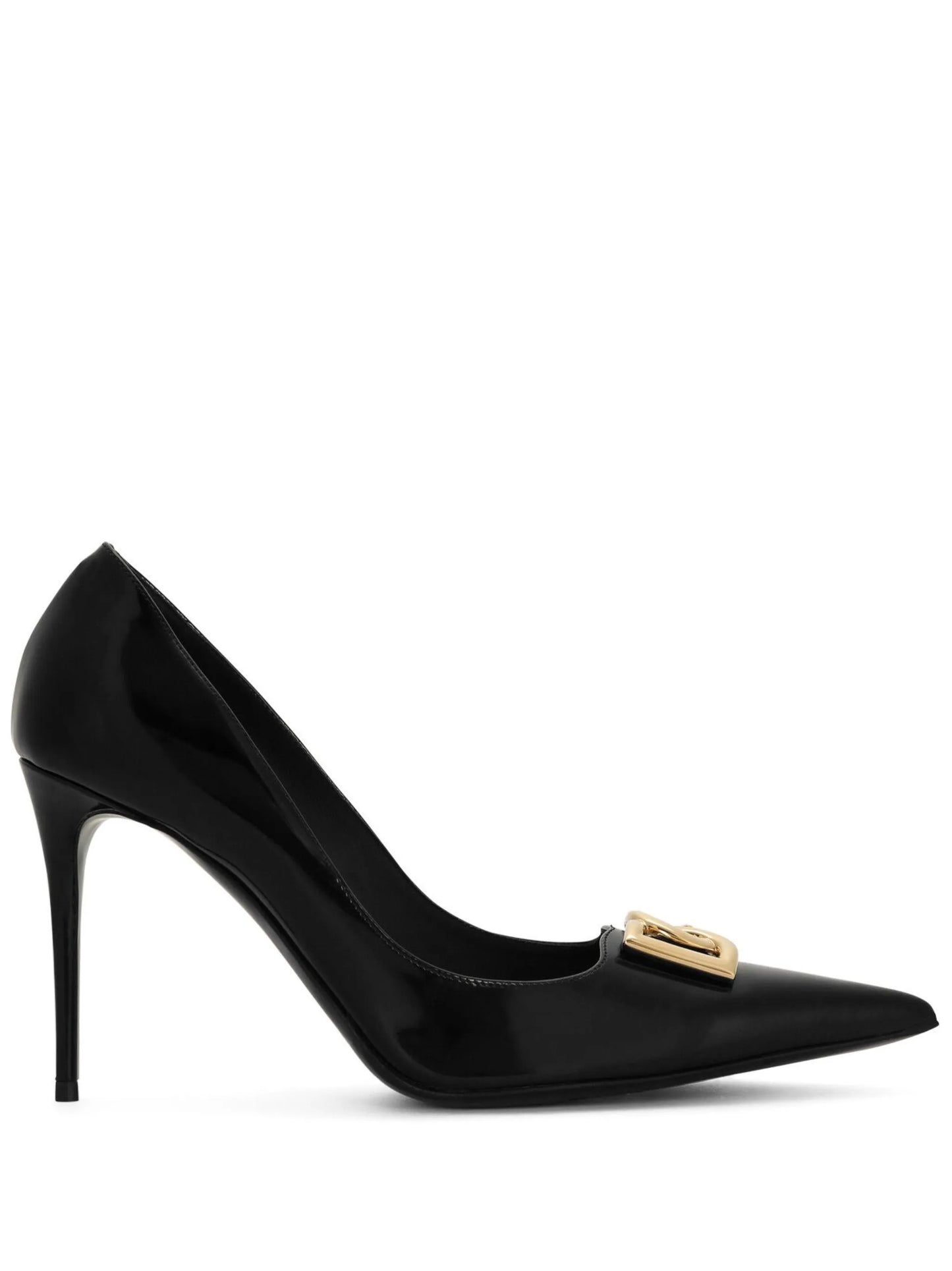 logo-lettering leather pumps