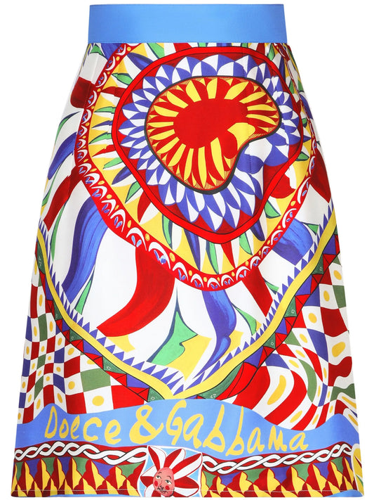 graphic-print mini skirt
