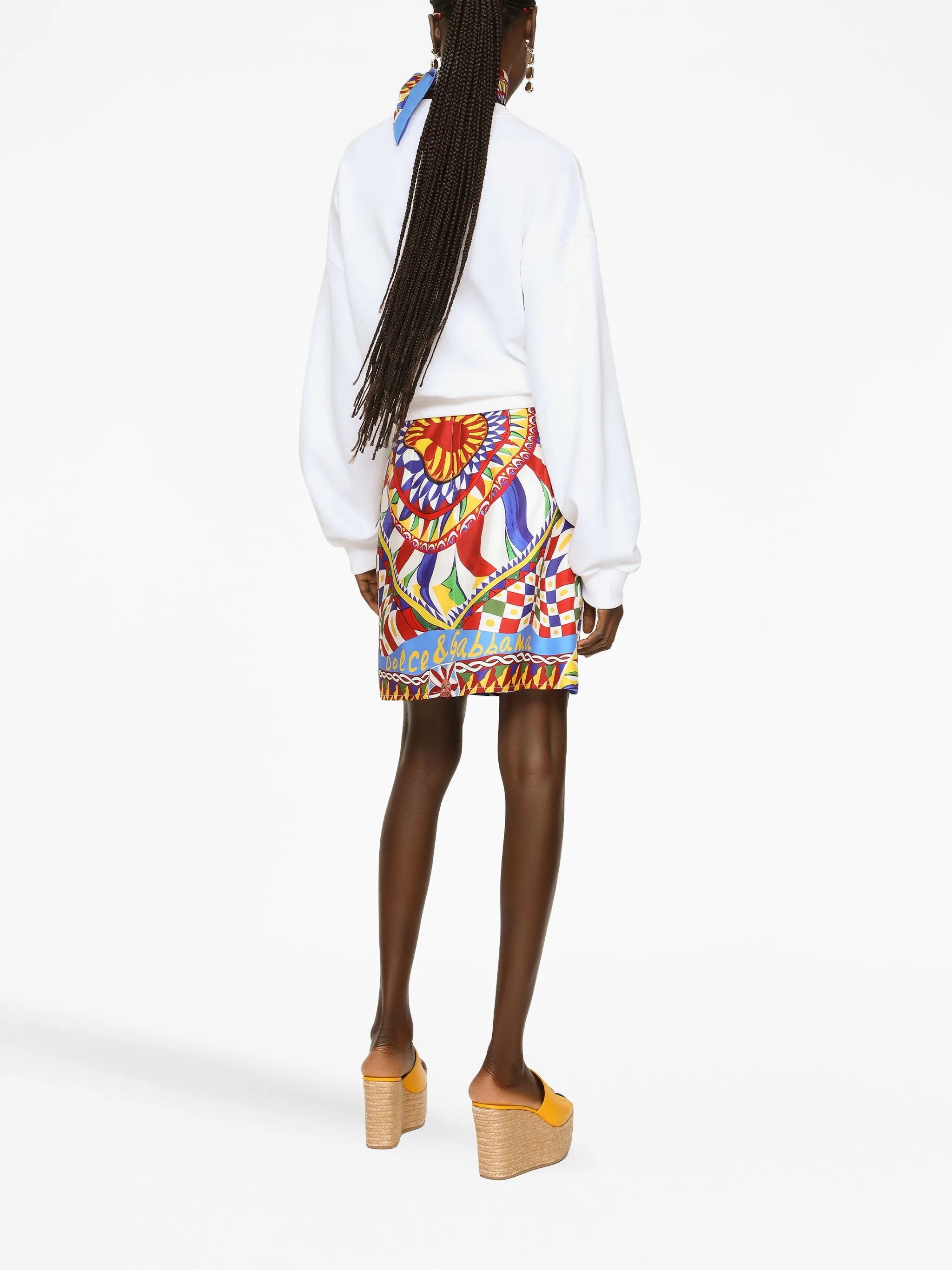 graphic-print mini skirt