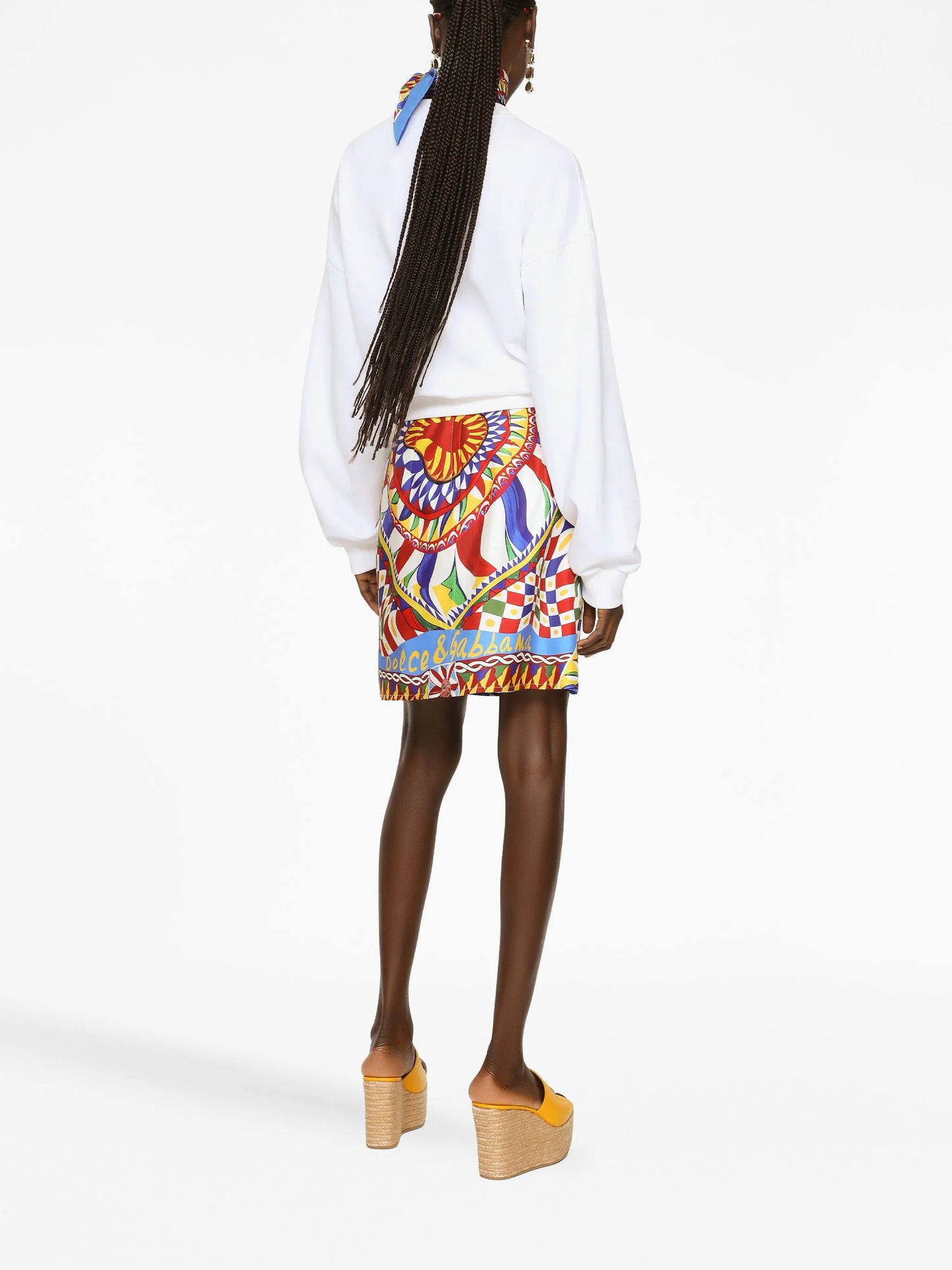 graphic-print mini skirt