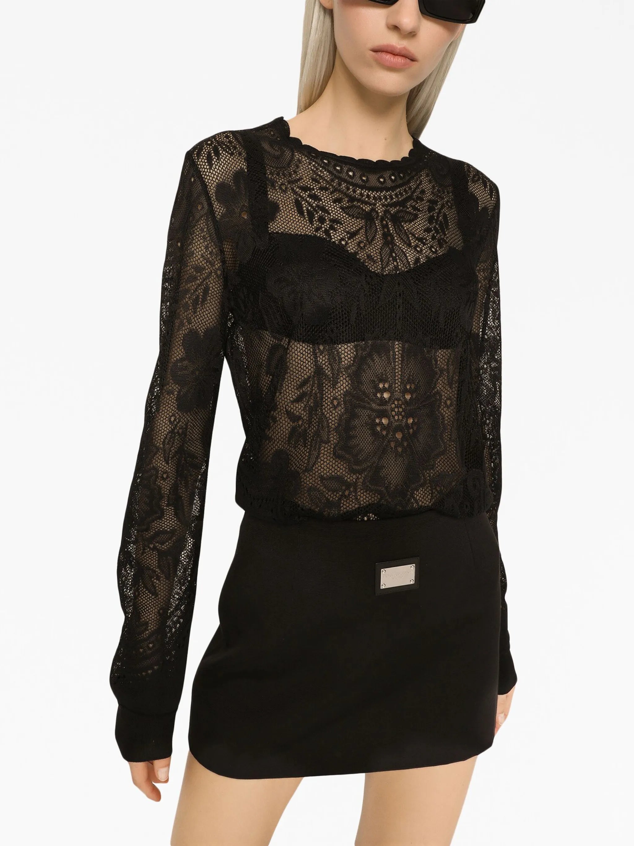 logo-plaque high-waisted mini skirt