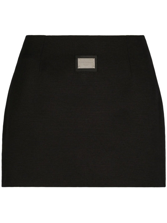 logo-plaque high-waisted miniskirt