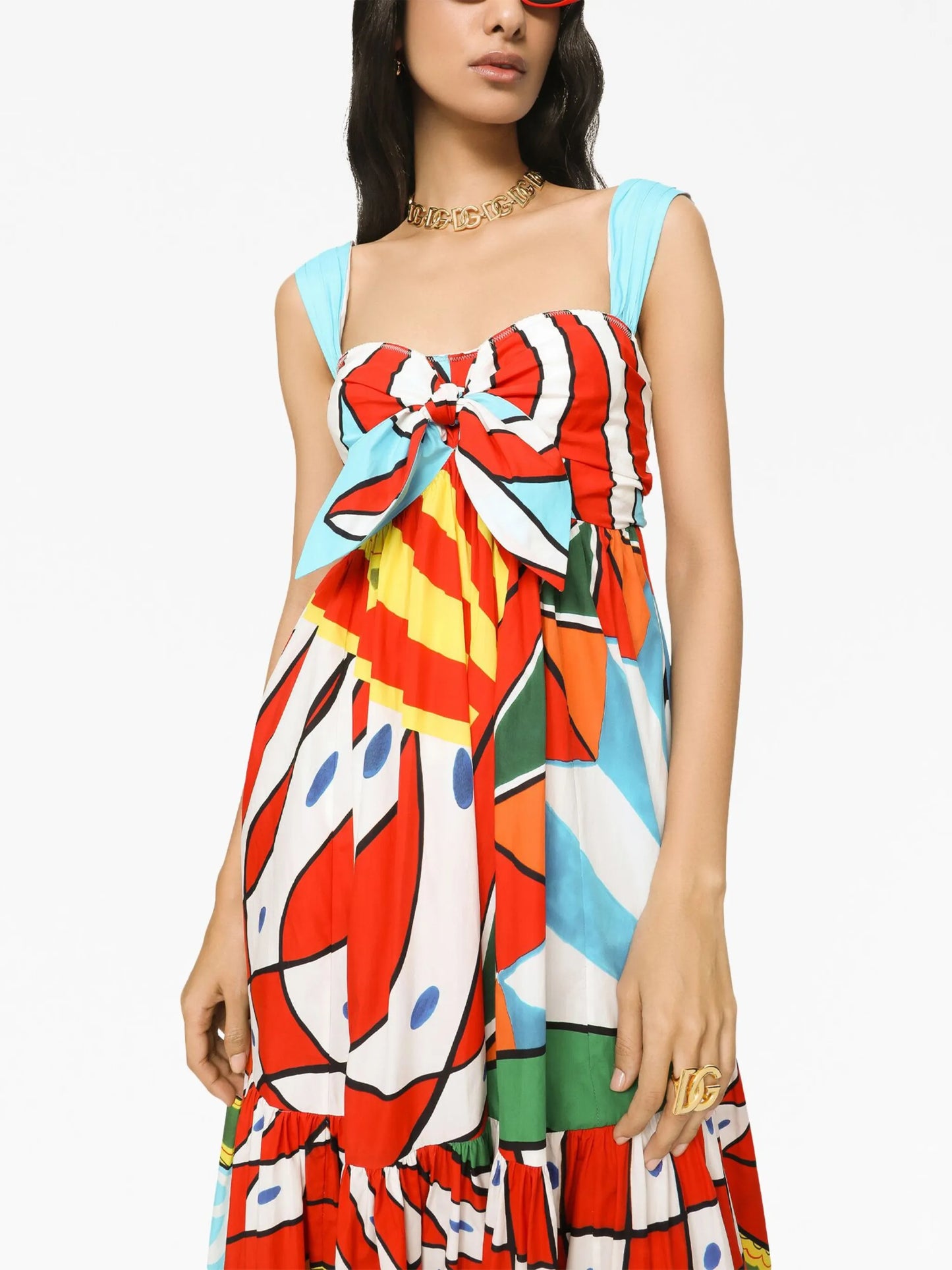 graphic-print midi dress