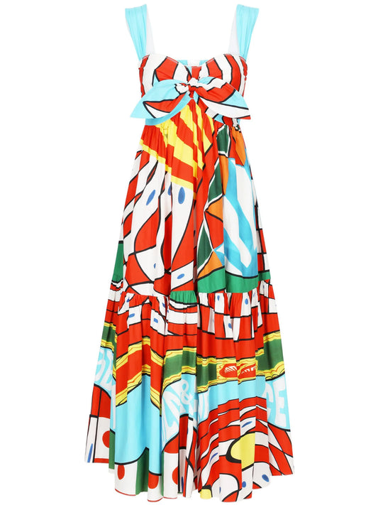 graphic-print midi dress