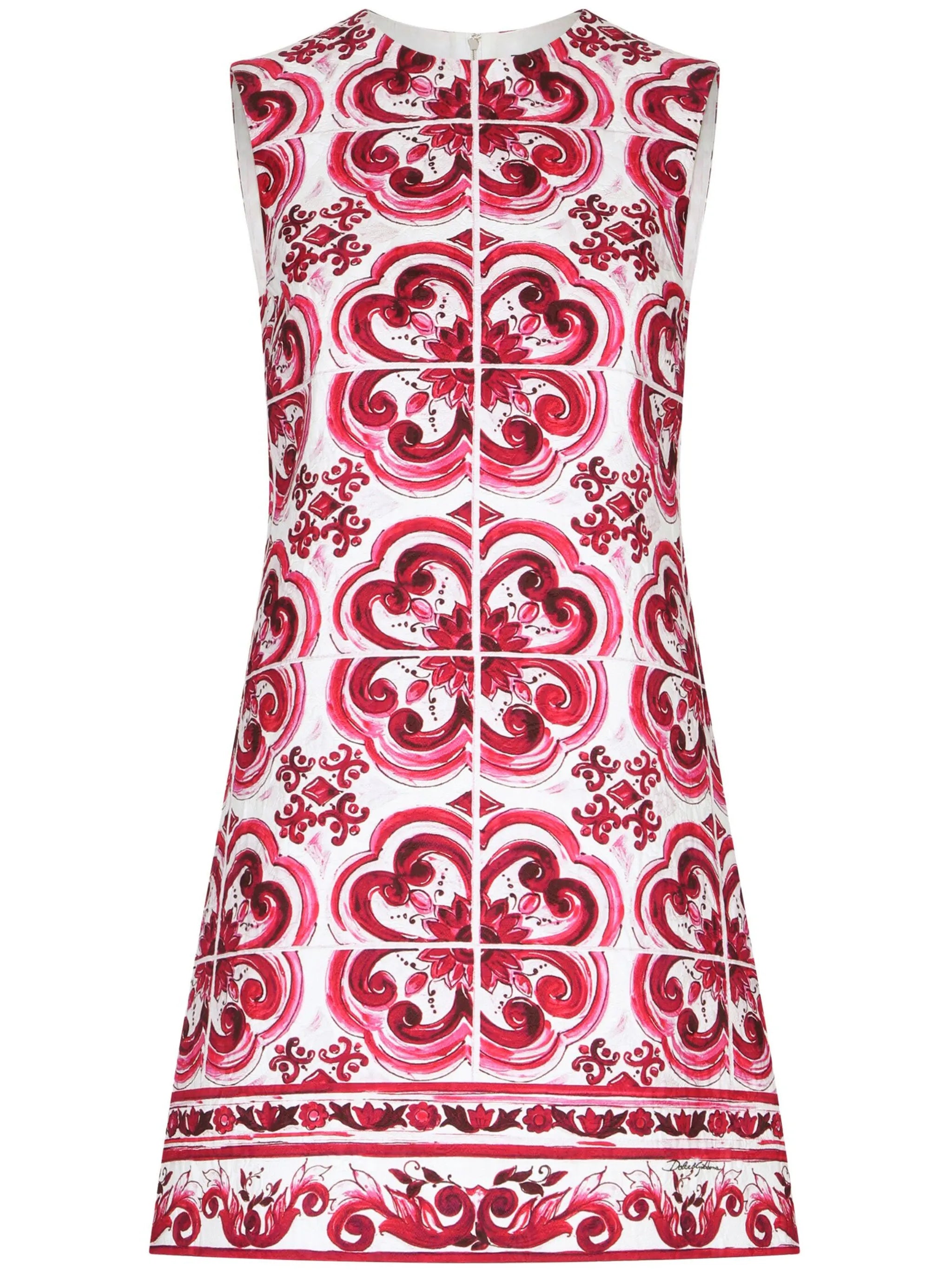 Majolica-print shift mini dress