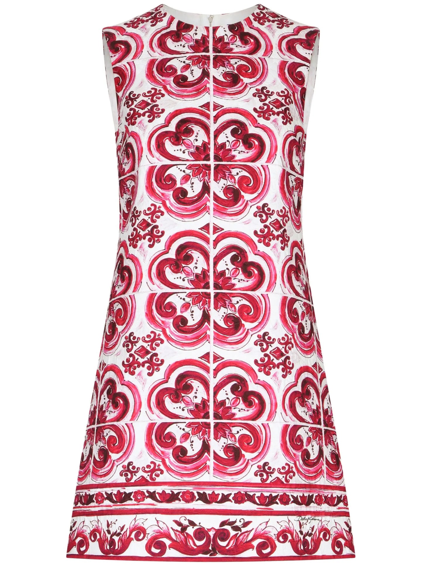 Majolica-print shift mini dress
