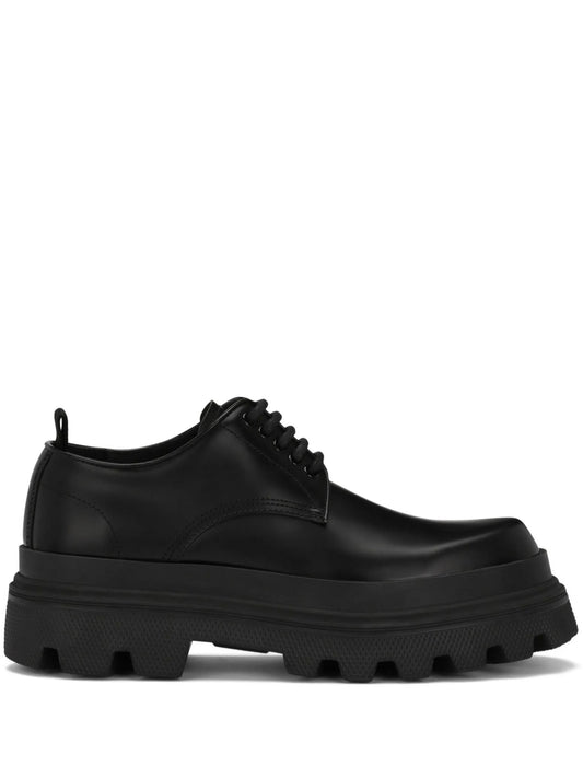 platform leather derby shoes