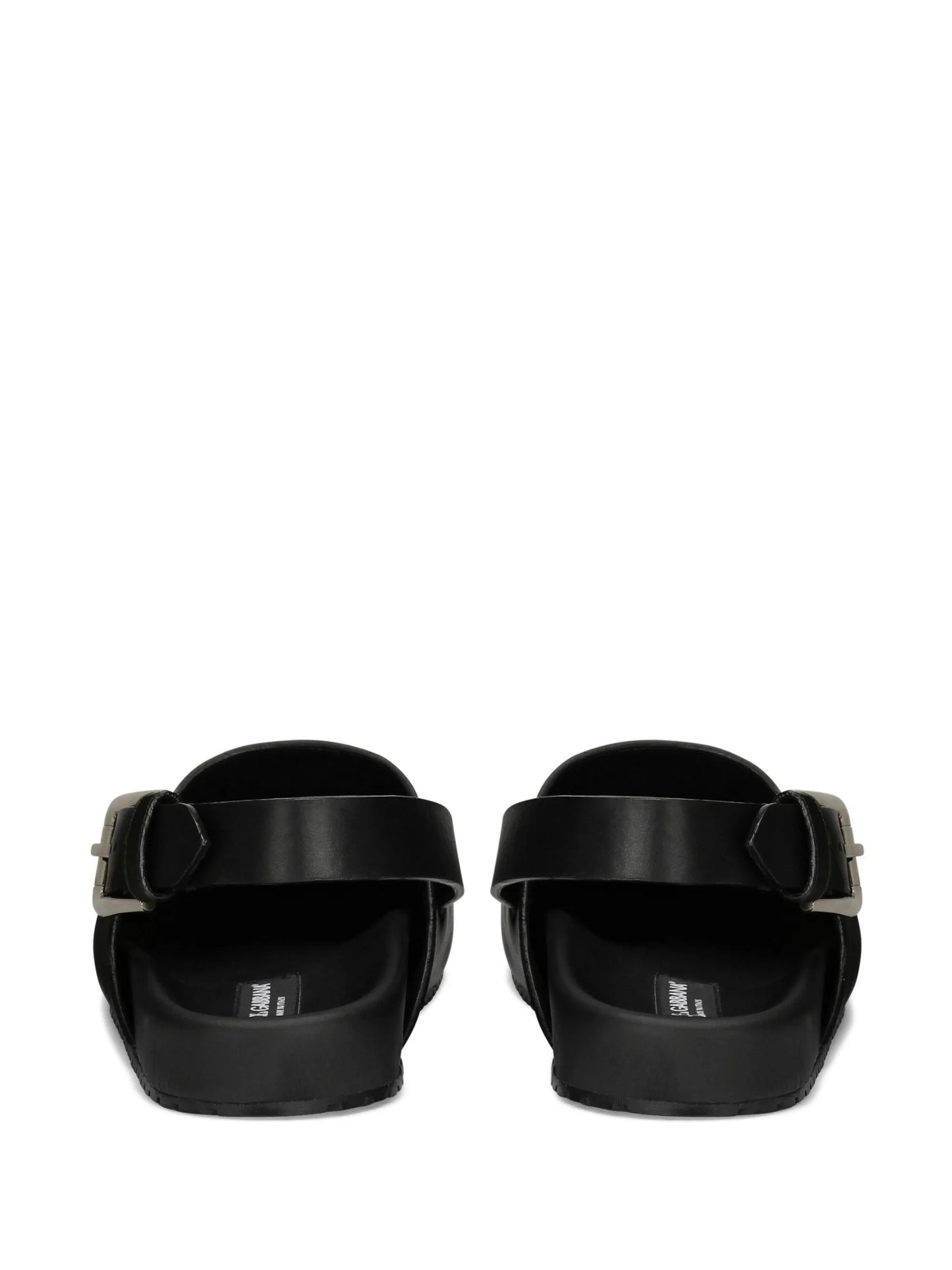 logo-plaque buckled leather sandals
