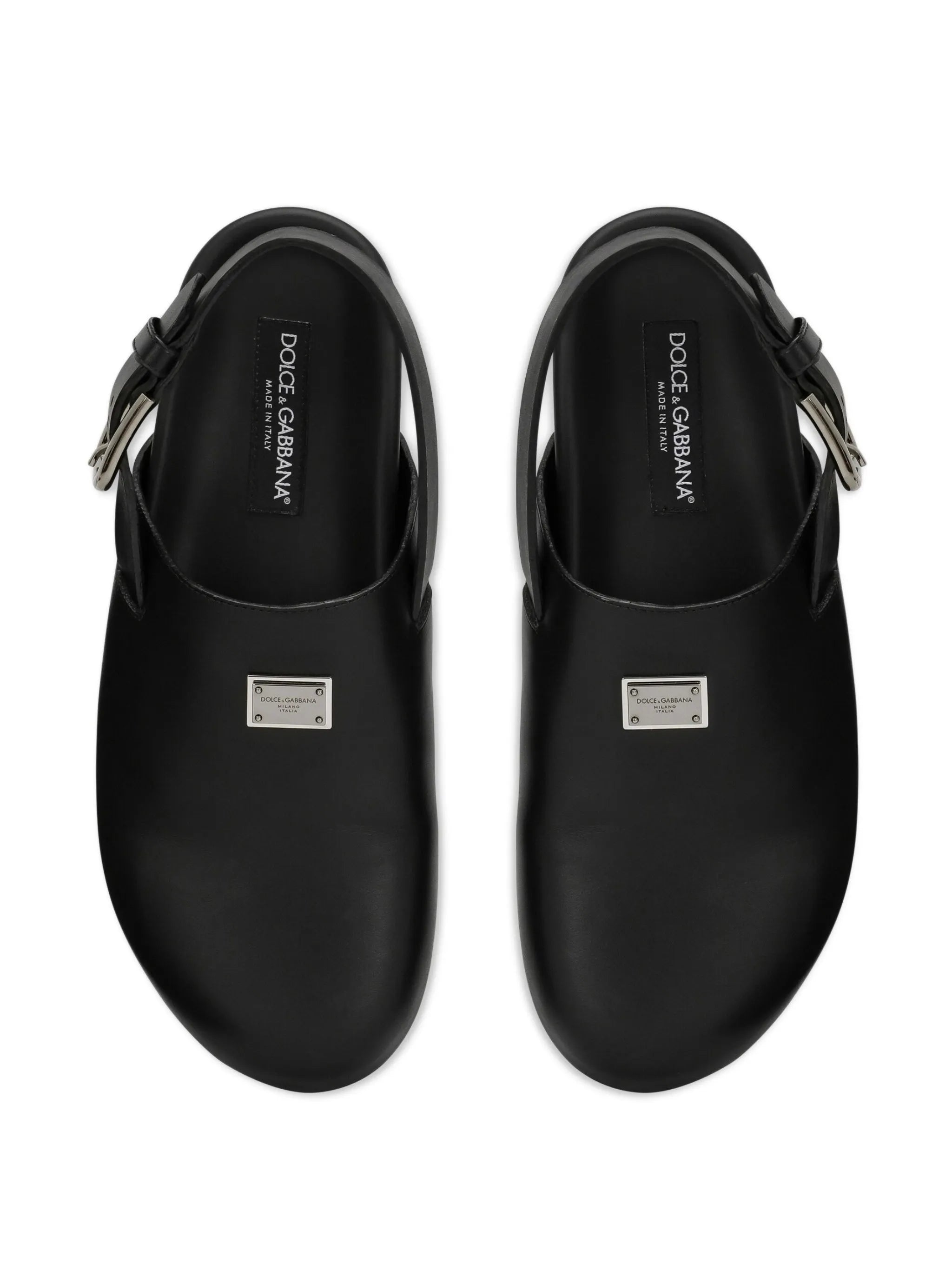 logo-plaque buckled leather sandals