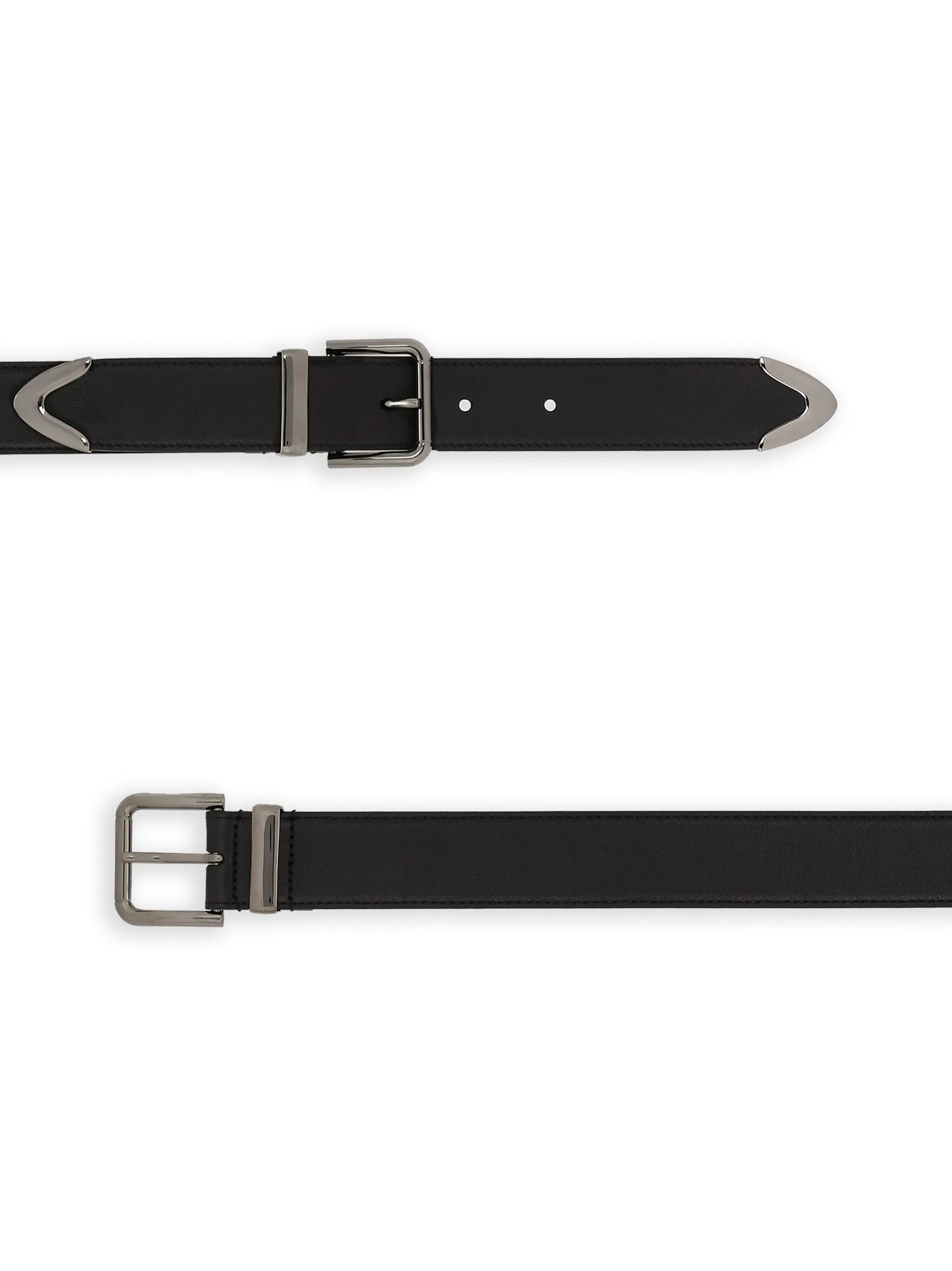 buckle-fastening leather belt