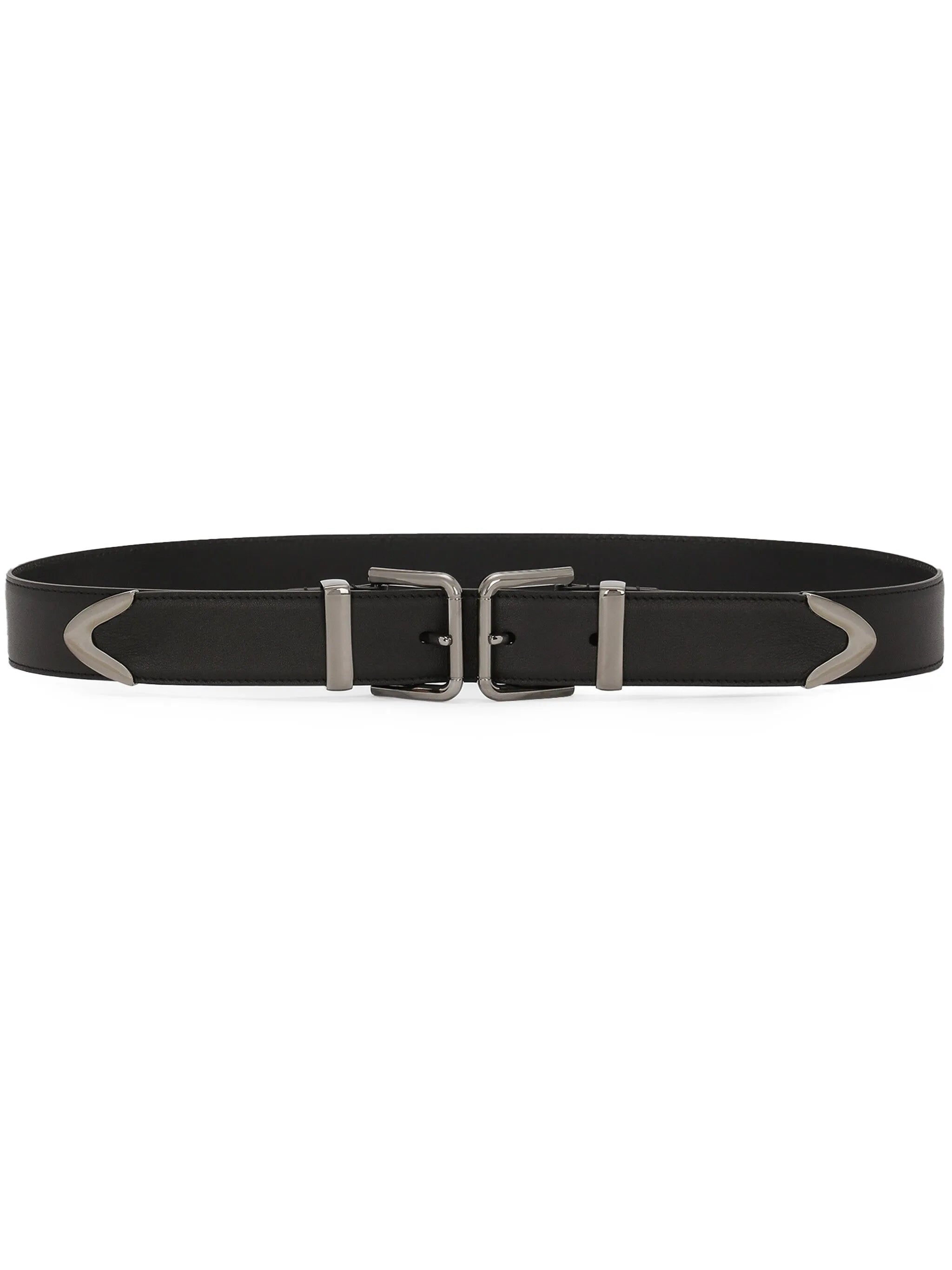 buckle-fastening leather belt
