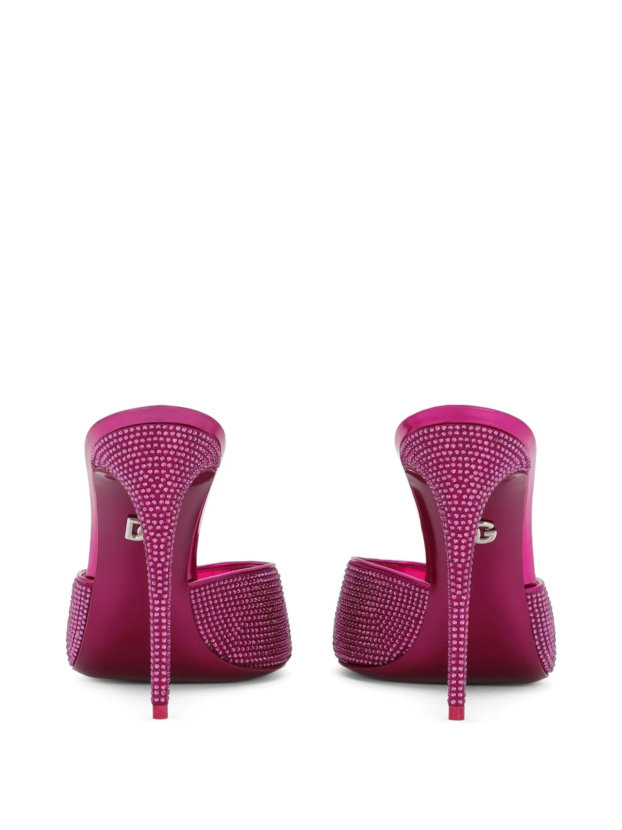 rhinestone-embellished satin sandals