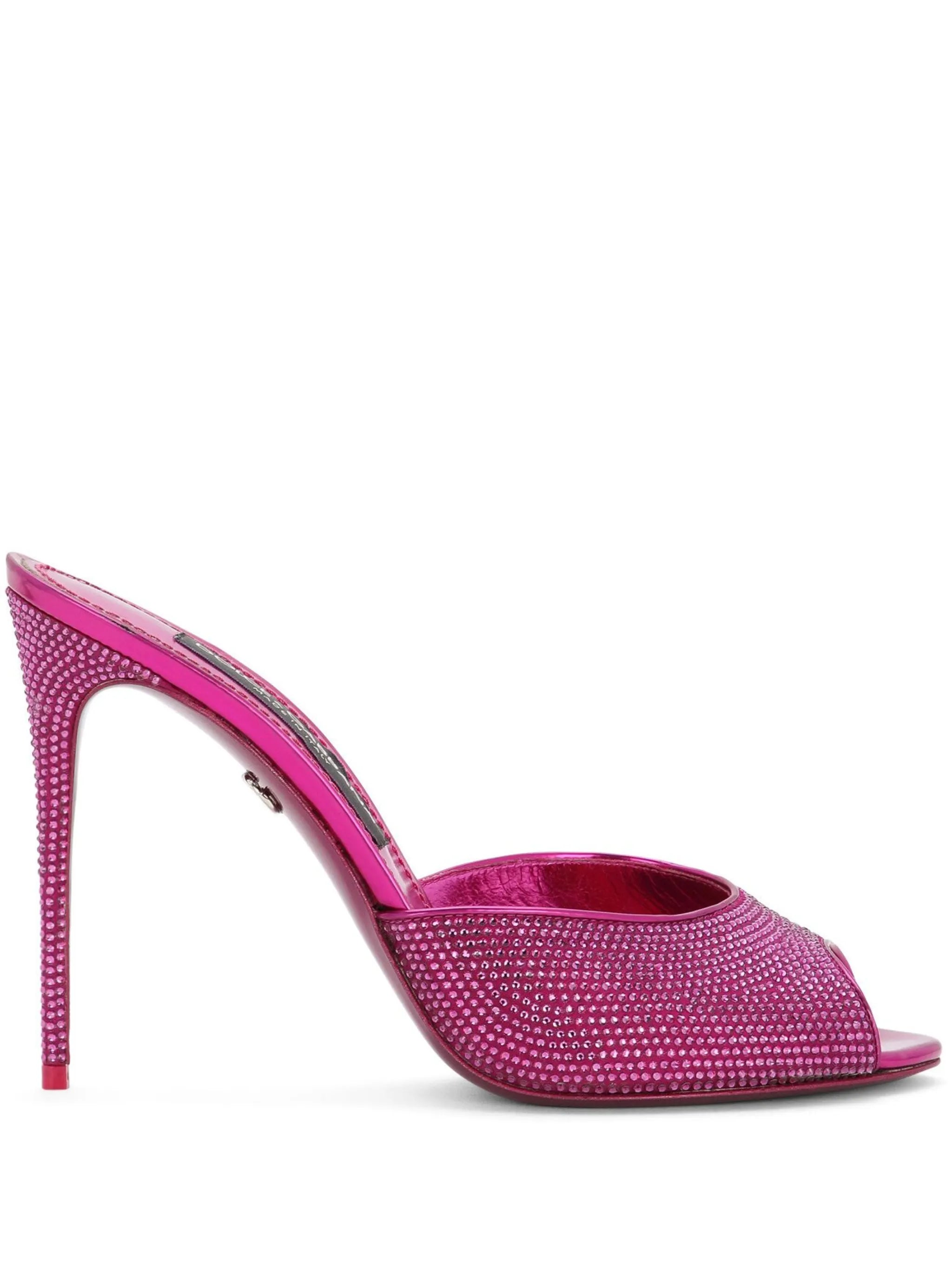 rhinestone-embellished satin sandals