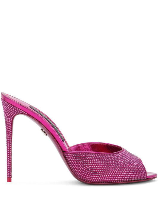 rhinestone-embellished satin sandals