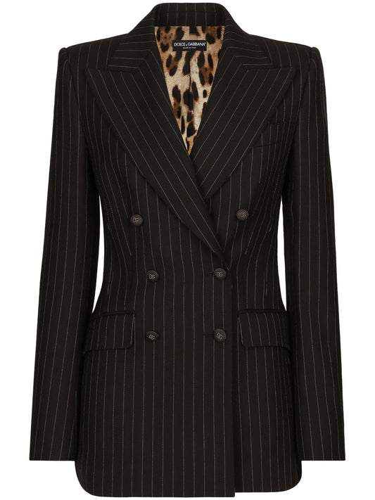 double-breasted striped blazer