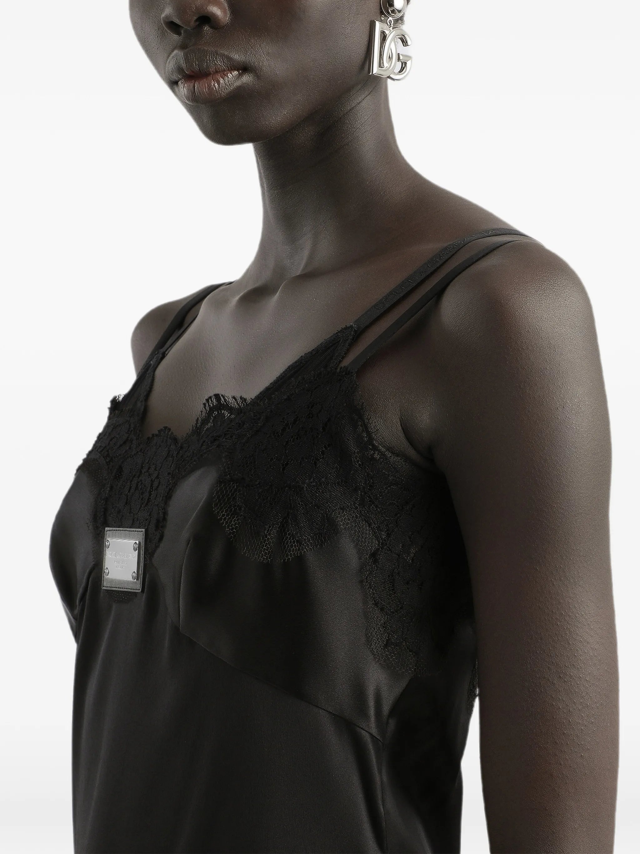 lace-detail minidress