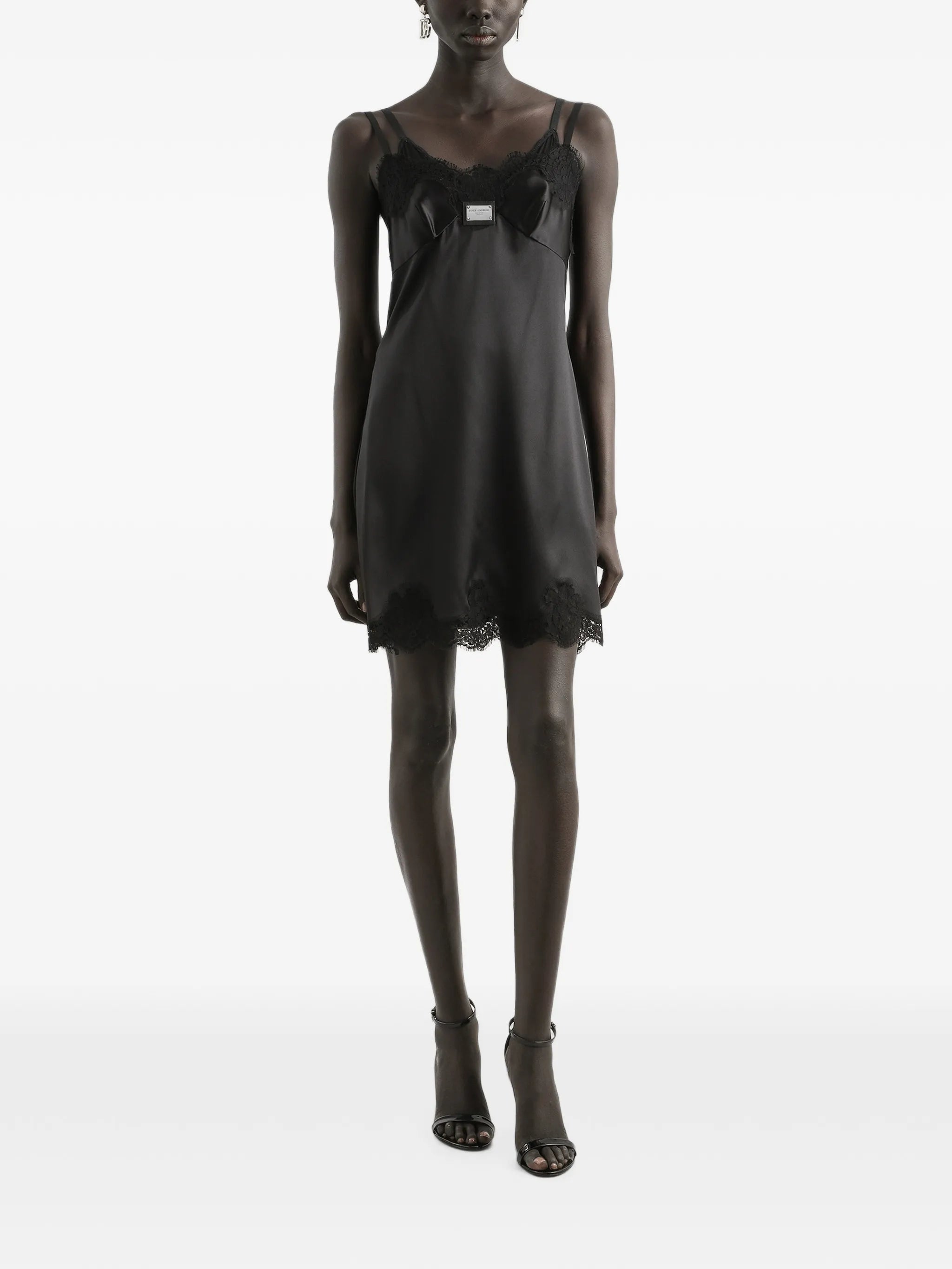 lace-detail minidress