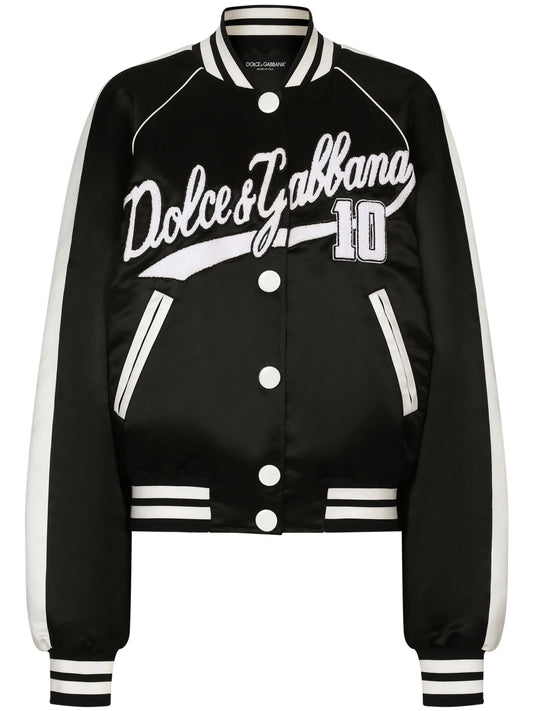 logo-appliqué bomber jacket