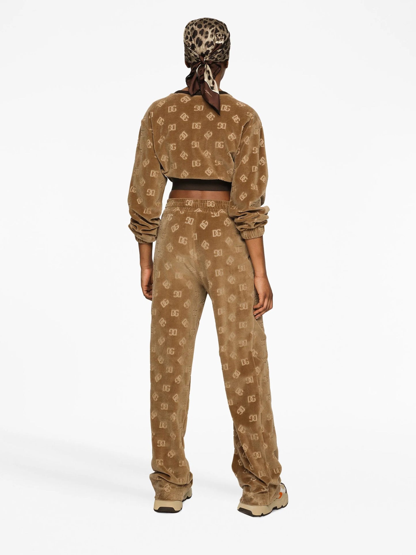 monogram-jacquard cropped sweatshirt