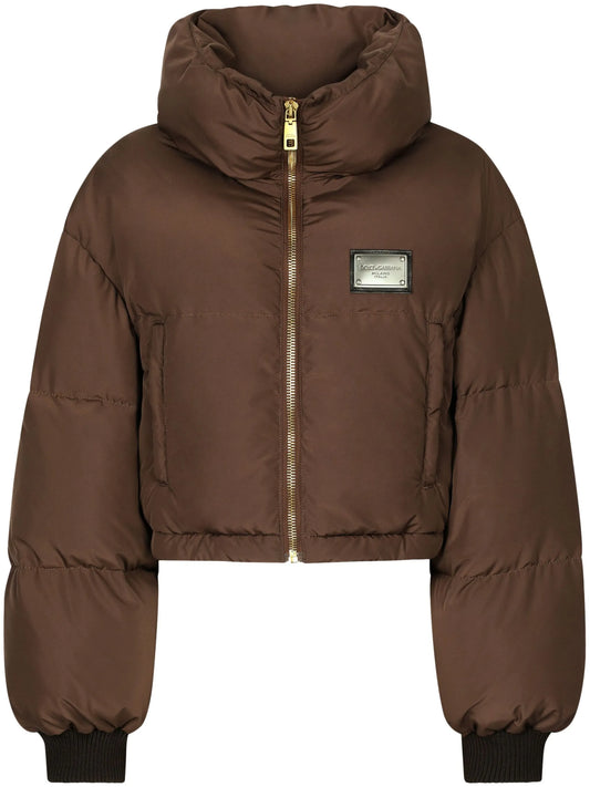 logo-plaque puffer jacket