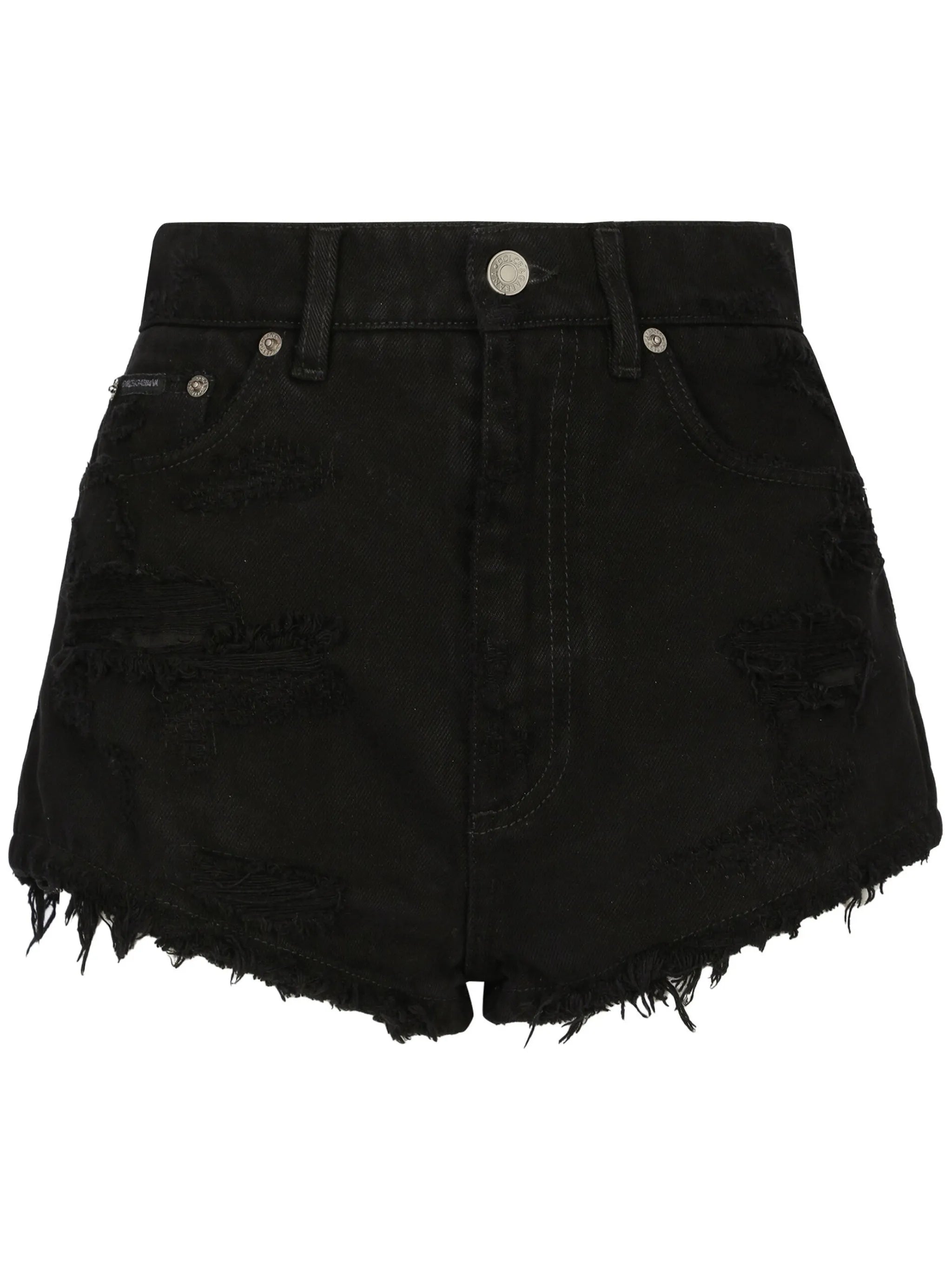 distressed-effect denim shorts
