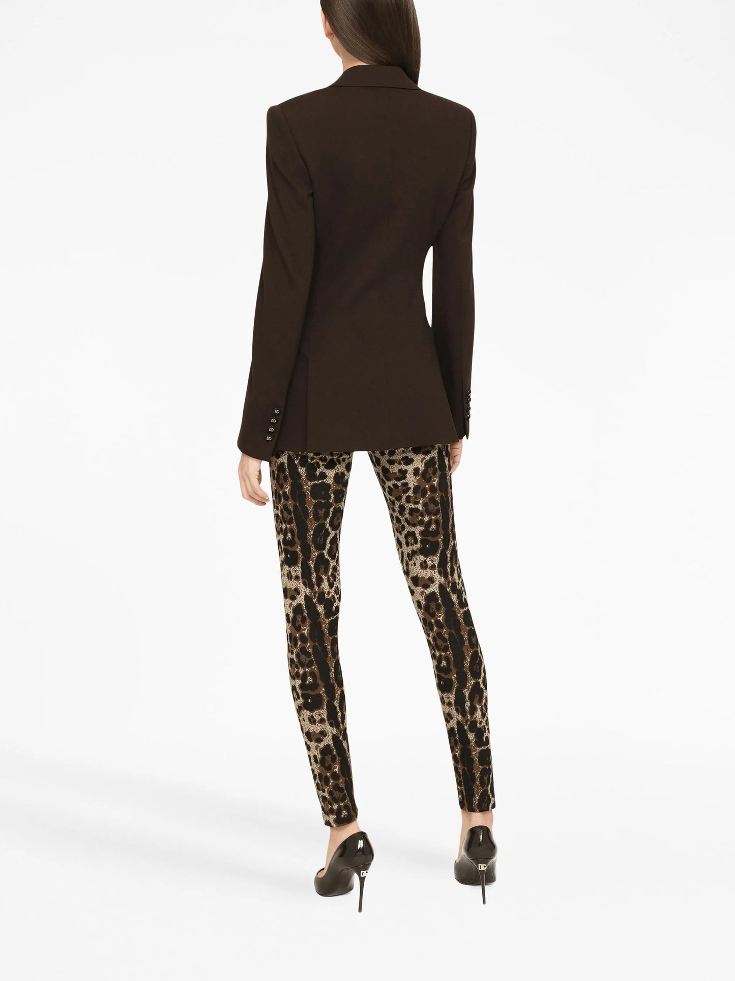 logo-waistband leopard-print leggings