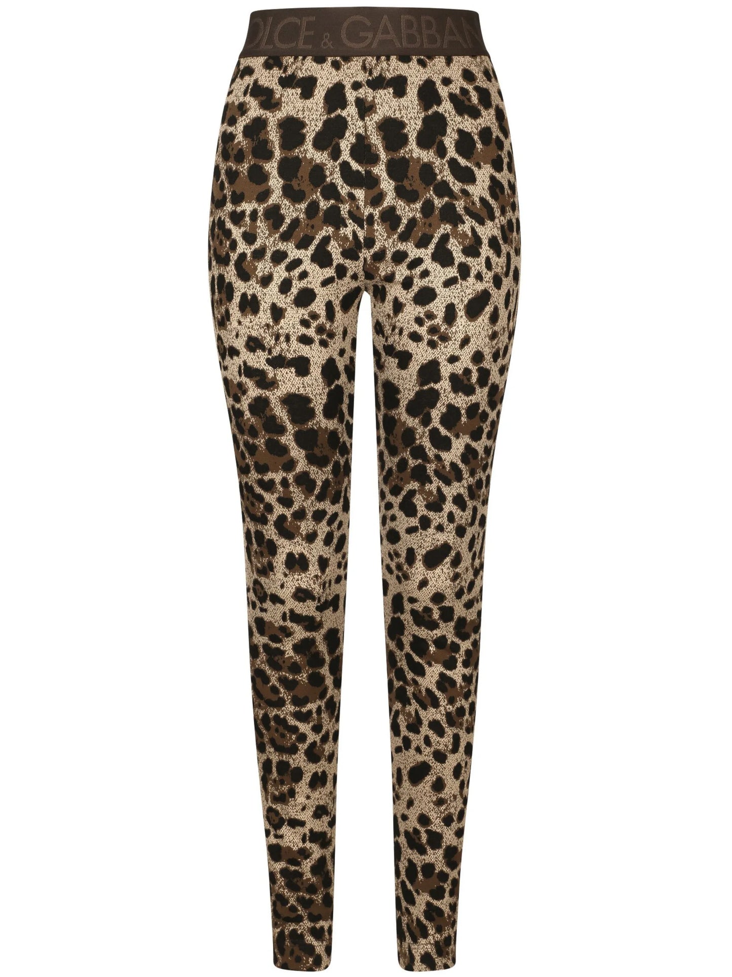logo-waistband leopard-print leggings