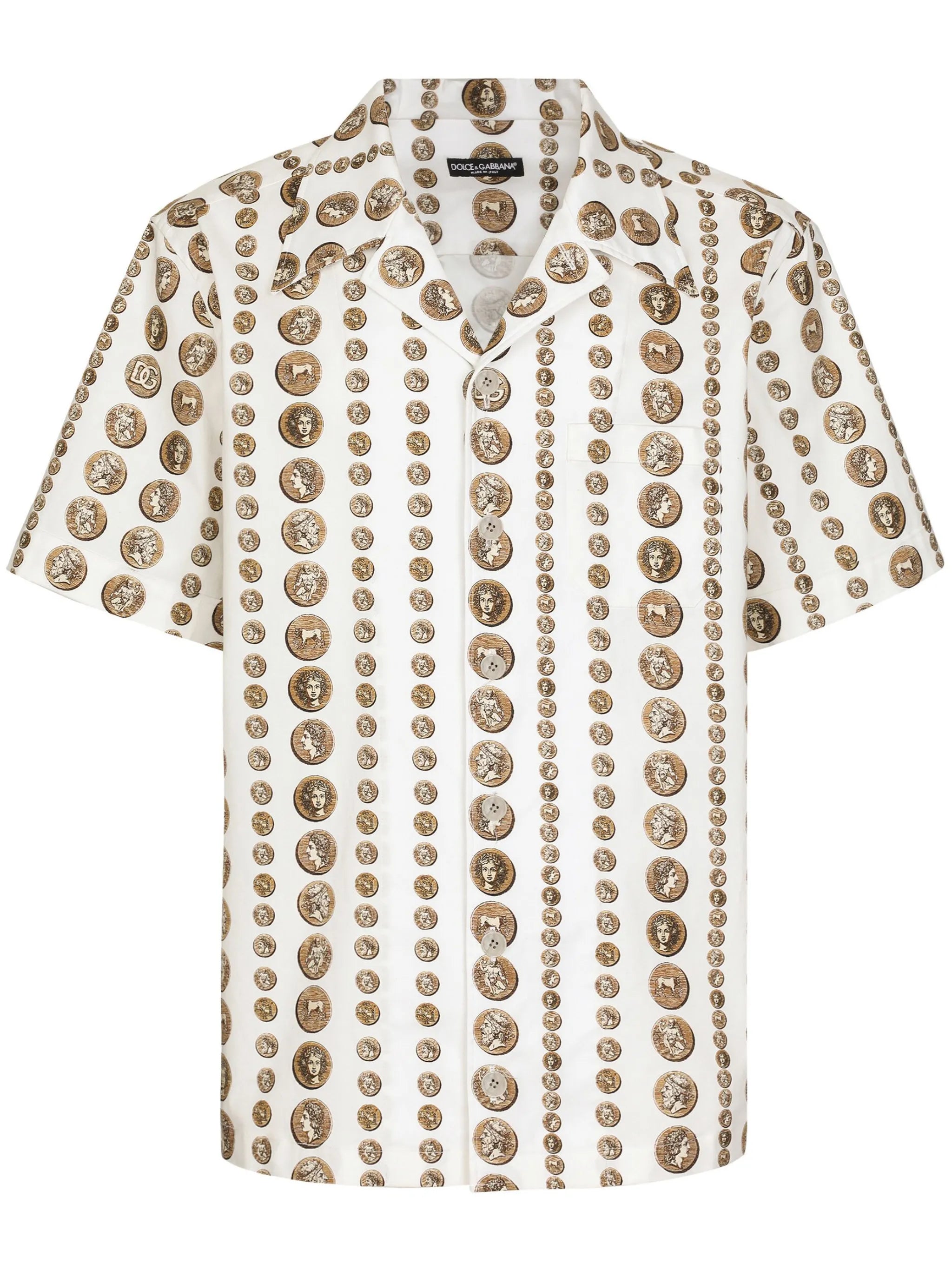Monete-print stretch-cotton shirt