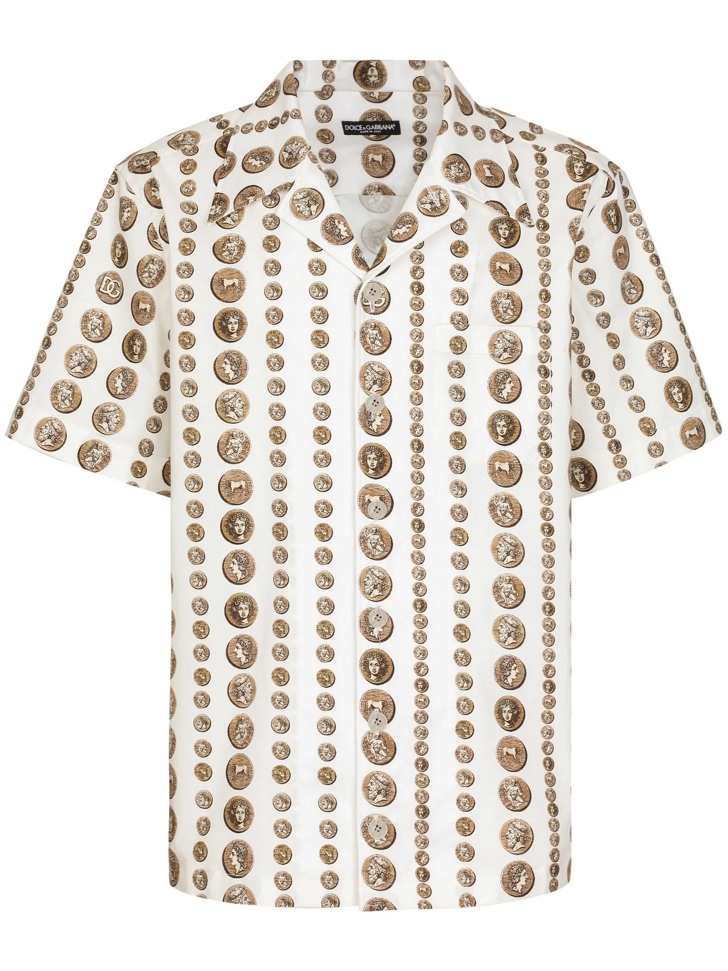 Monete-print stretch-cotton shirt