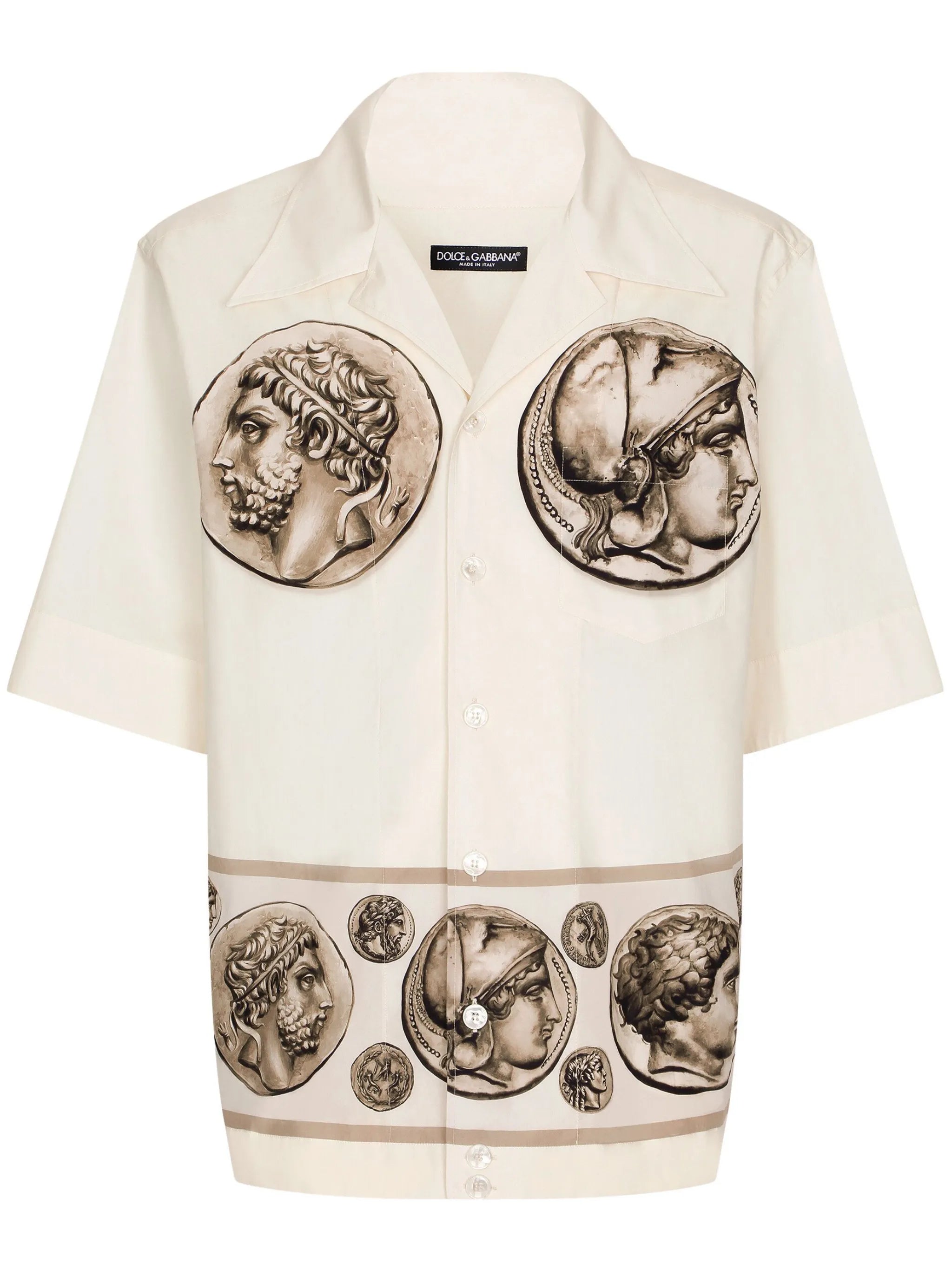 coin-print cotton shirt