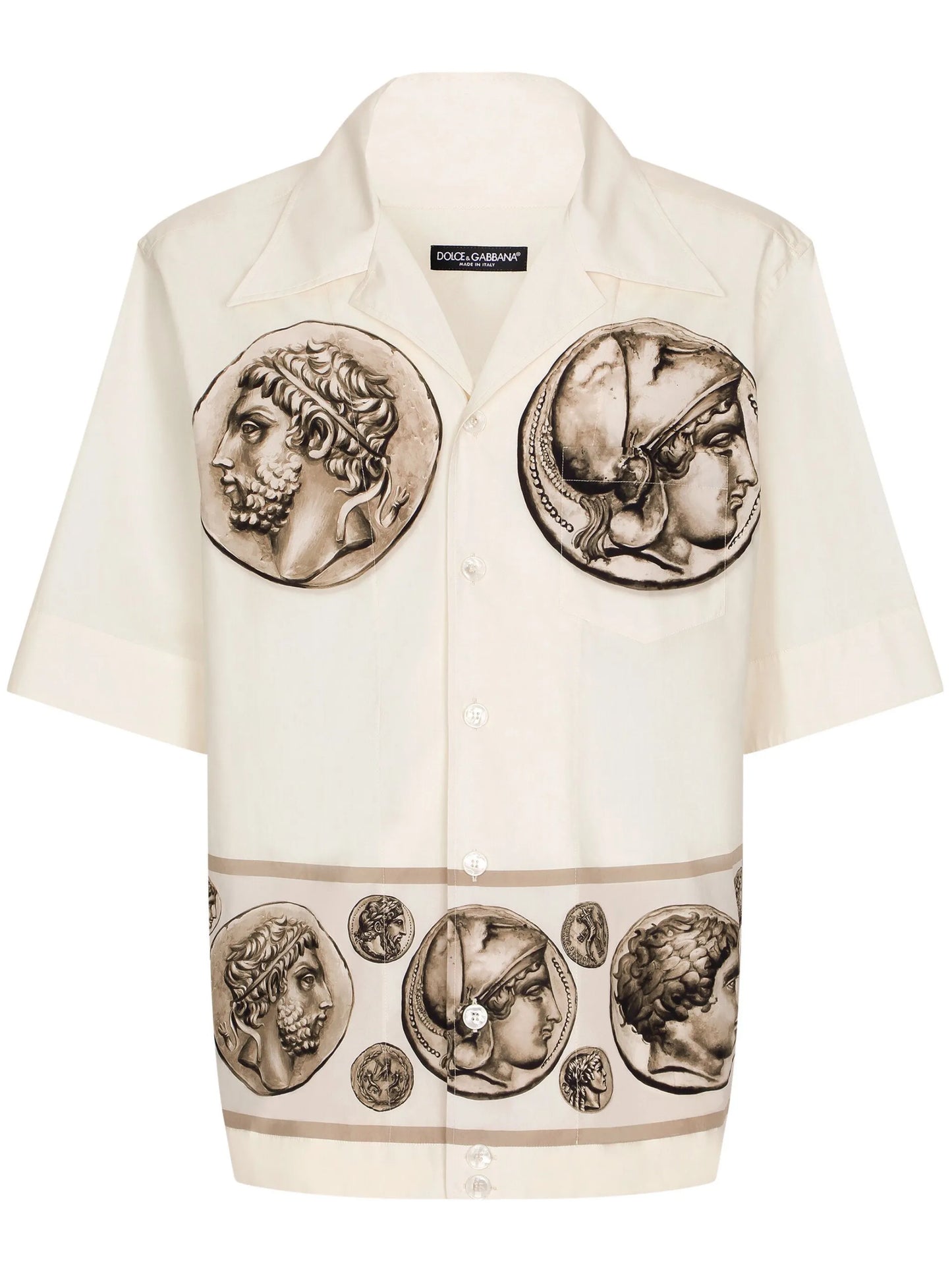 coin-print cotton shirt