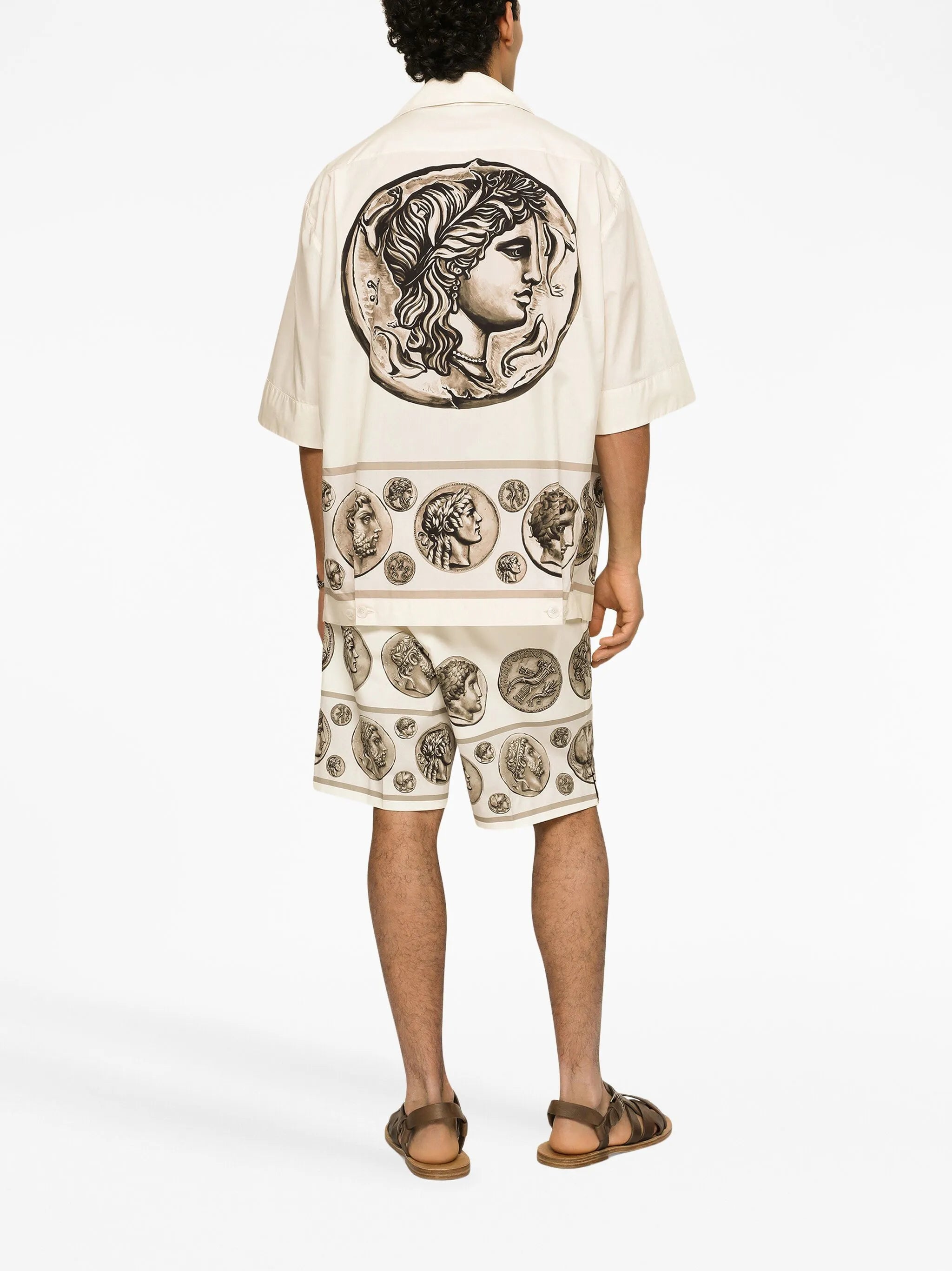 coin-print cotton shirt