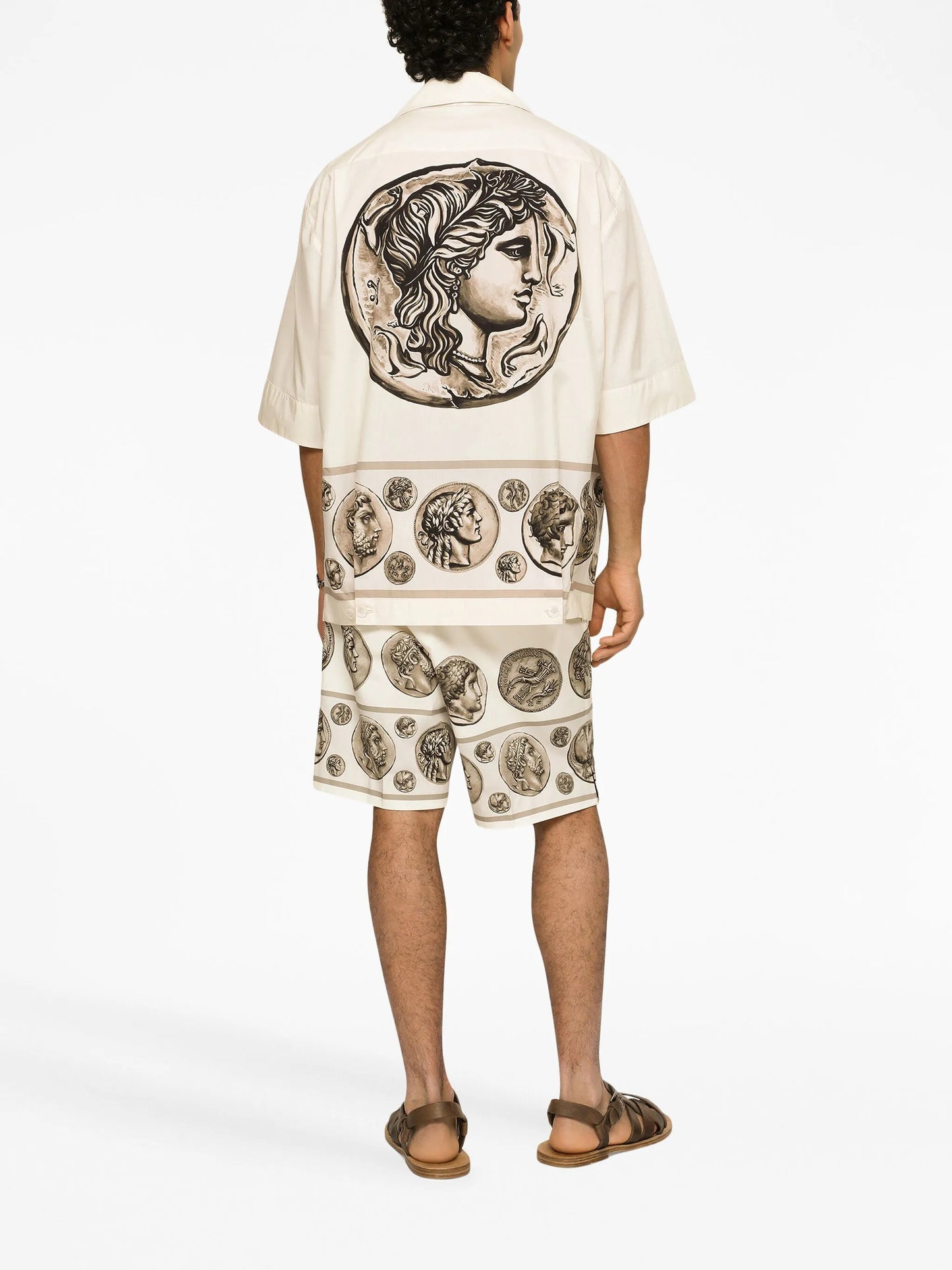 coin-print cotton shirt