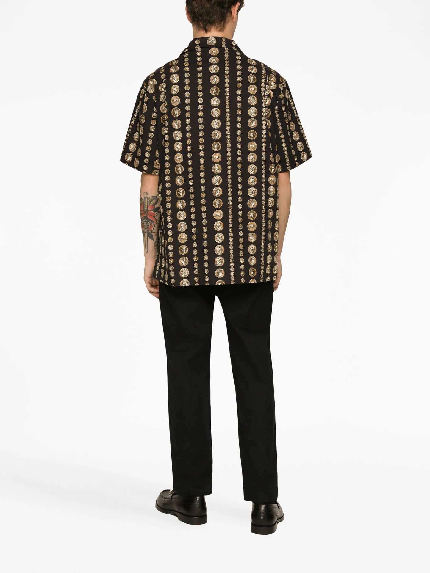 coin-print stretch-cotton shirt