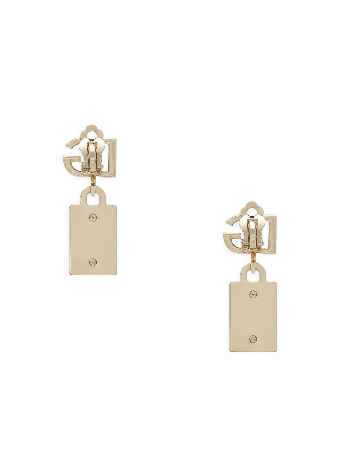 logo-lettering drop earrings
