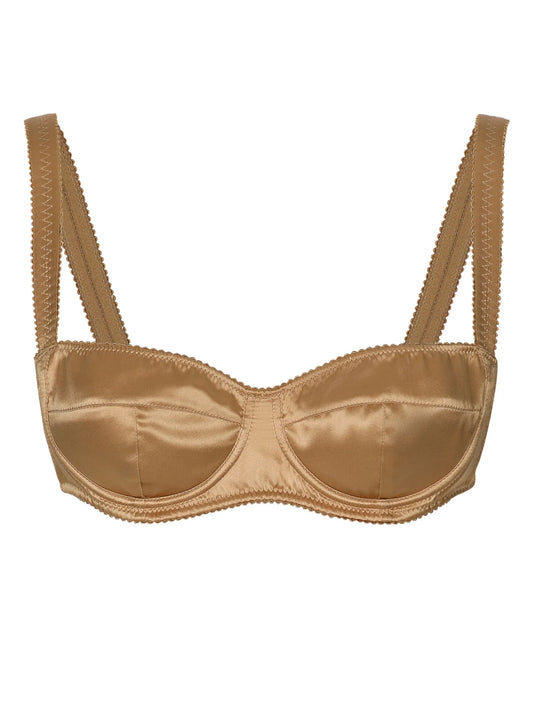 satin-finish balconette-style bra