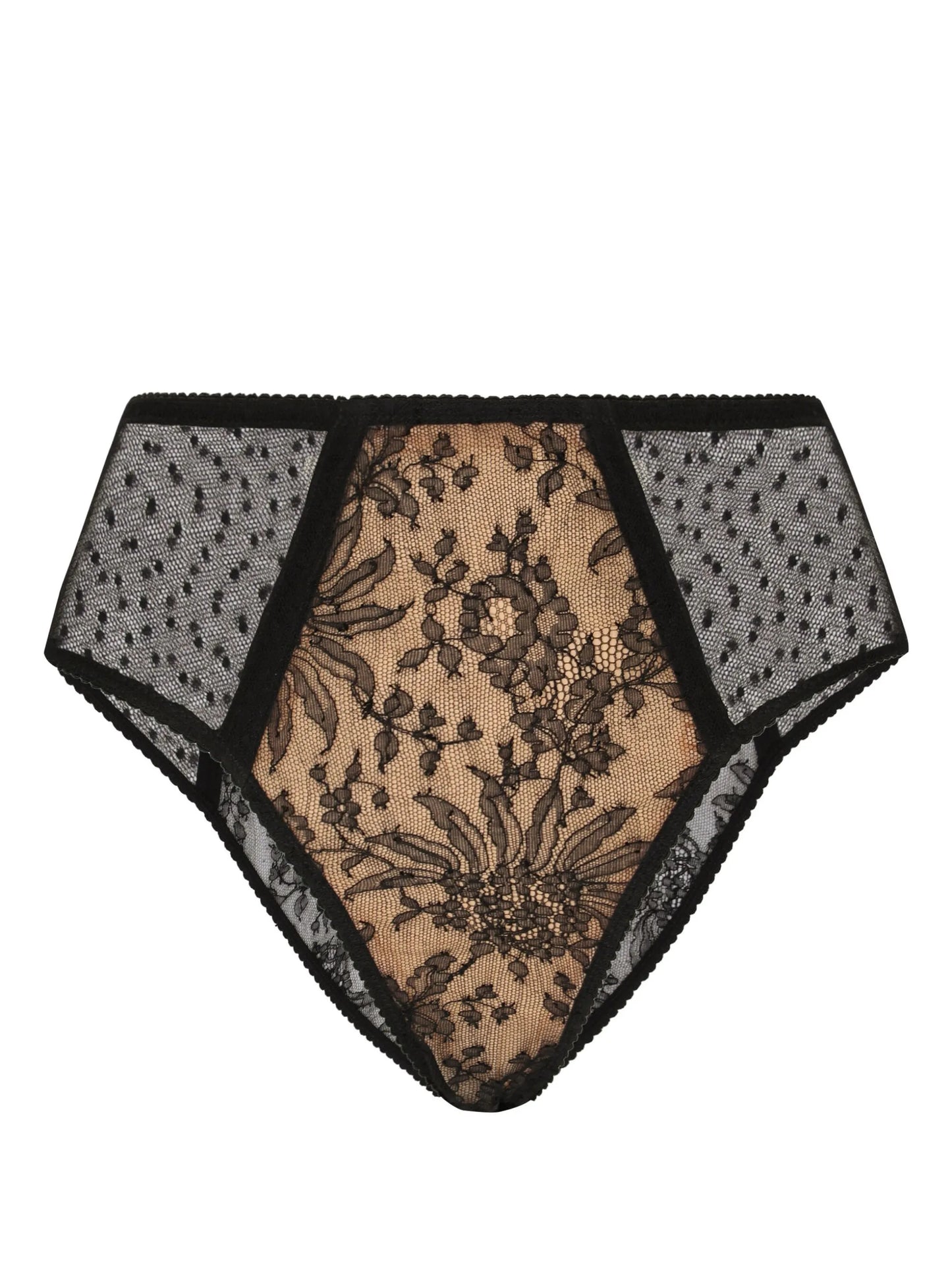 high-waisted plumetis lace panties