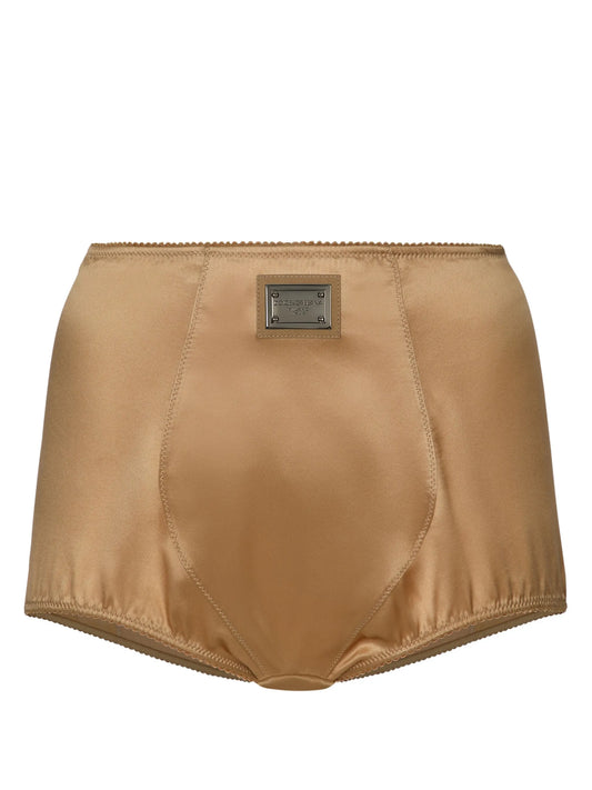 logo-plaque high-waisted briefs