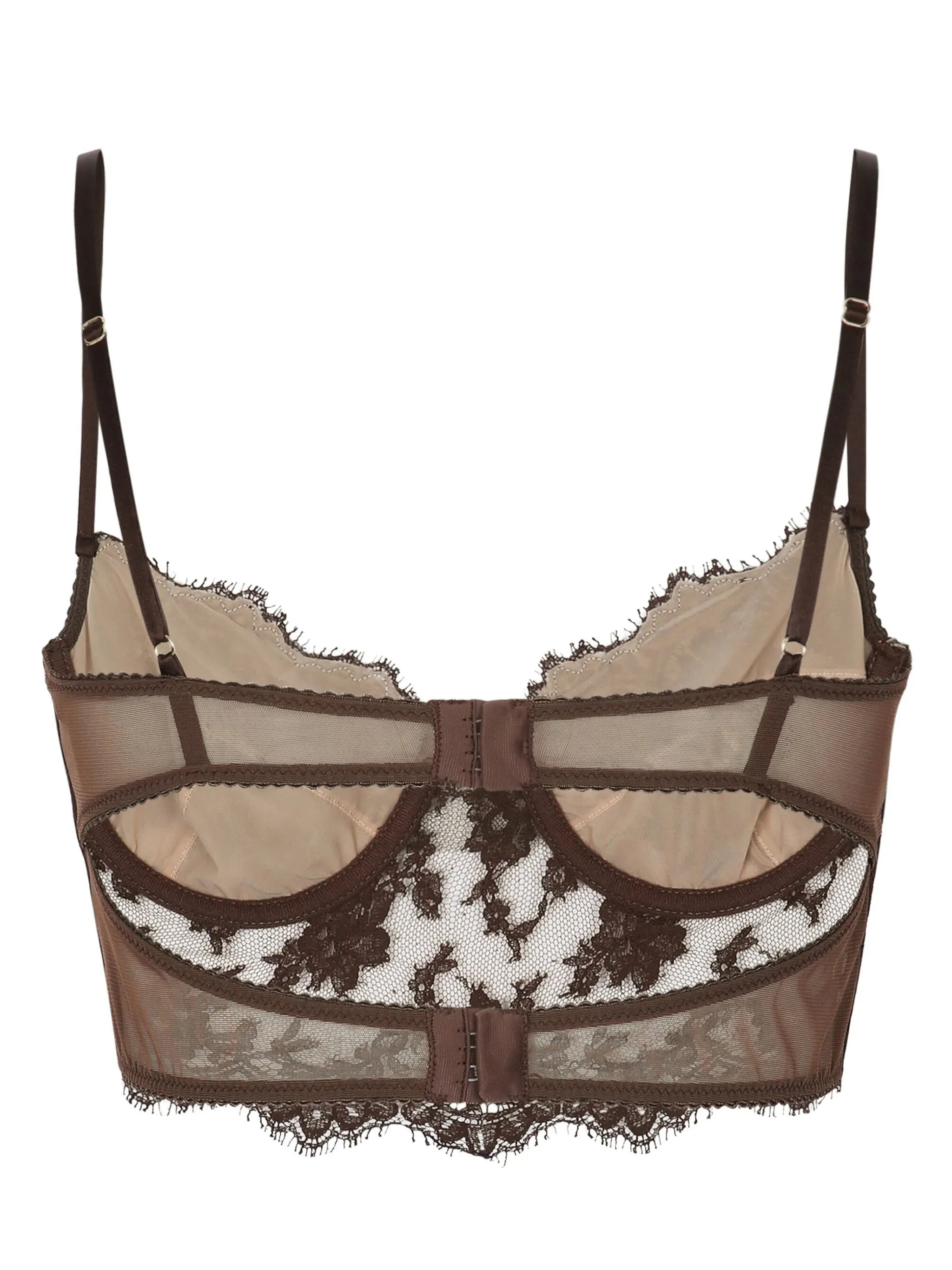 floral-lace corset-style bra