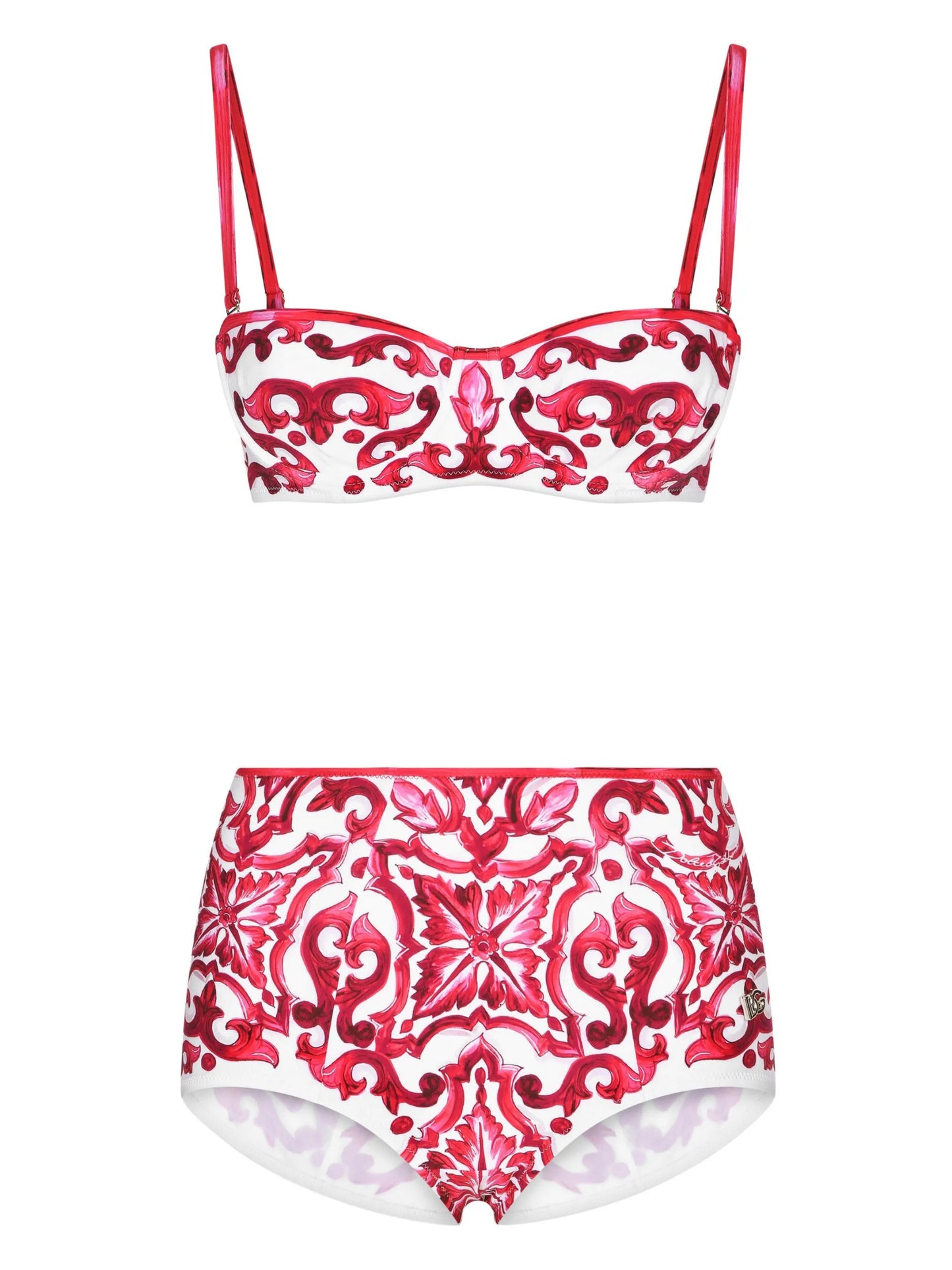 Maiolica-print bikini set
