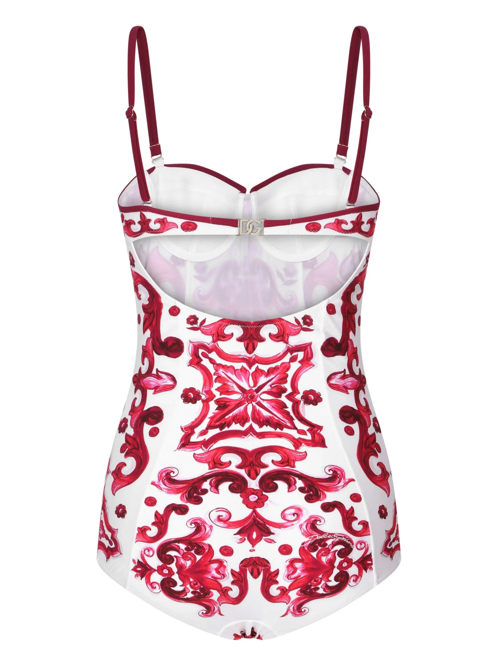 Maiolica-print one-piece swimsuit
