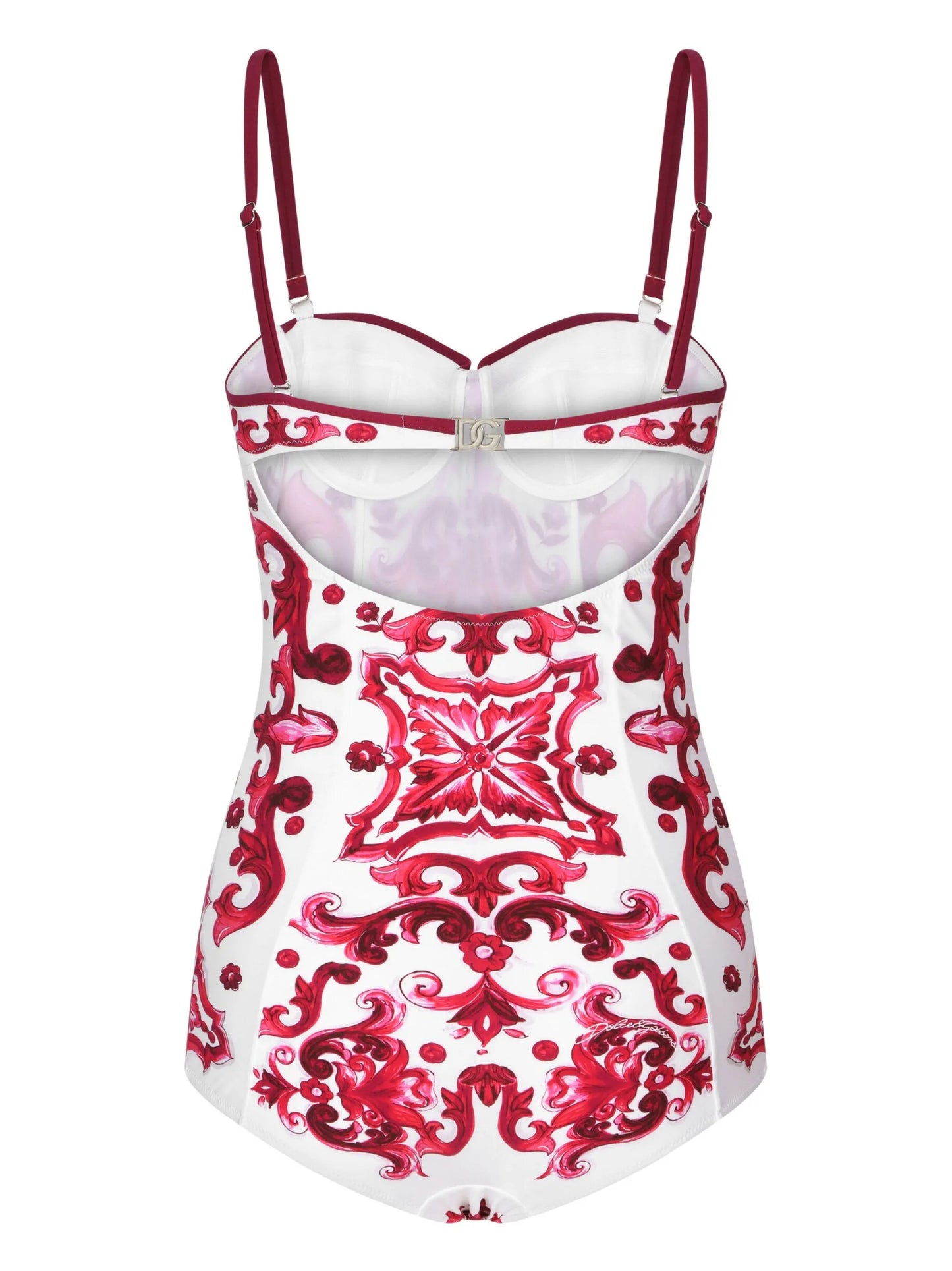 Maiolica-print one-piece swimsuit