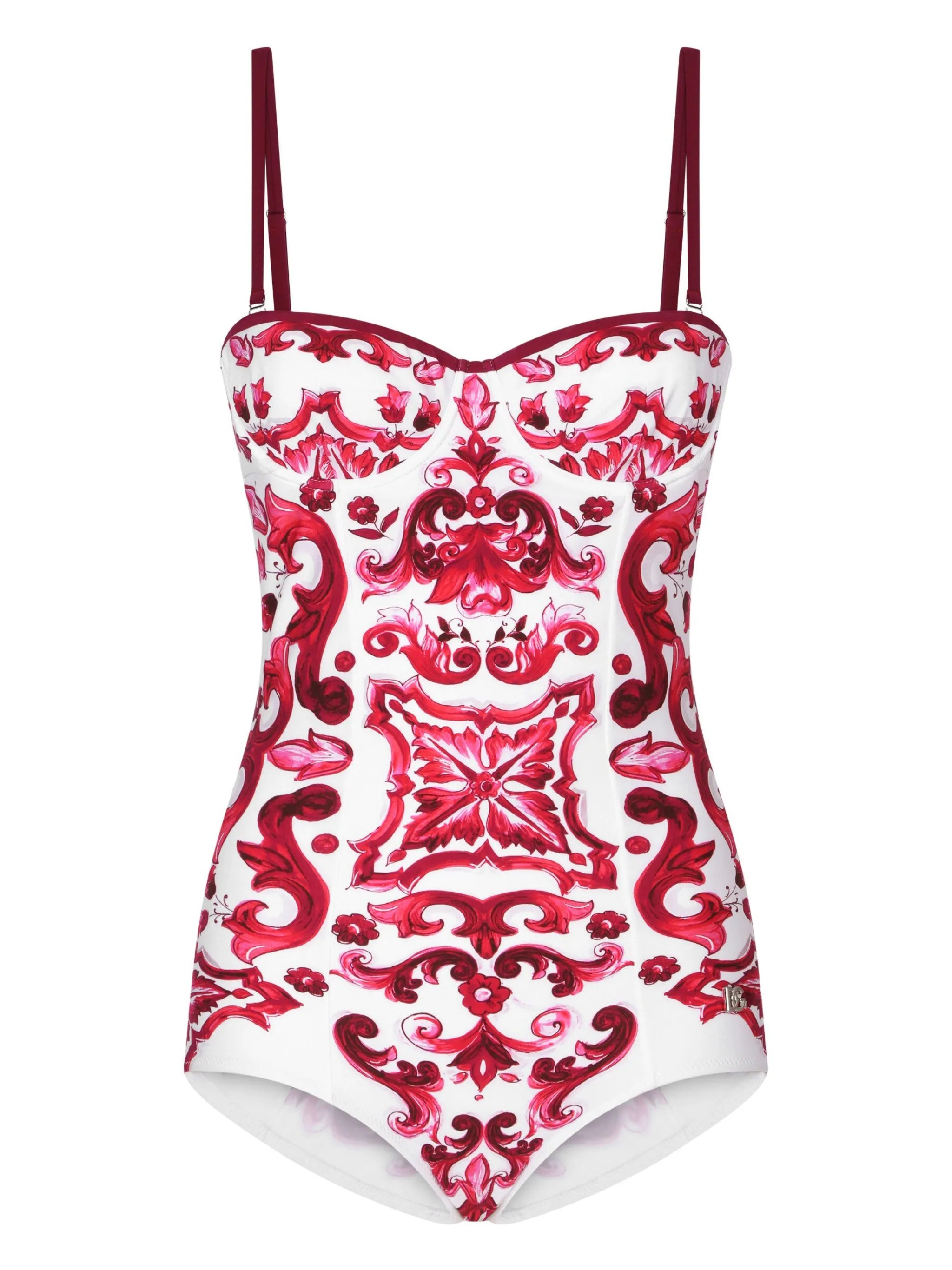 Maiolica-print one-piece swimsuit